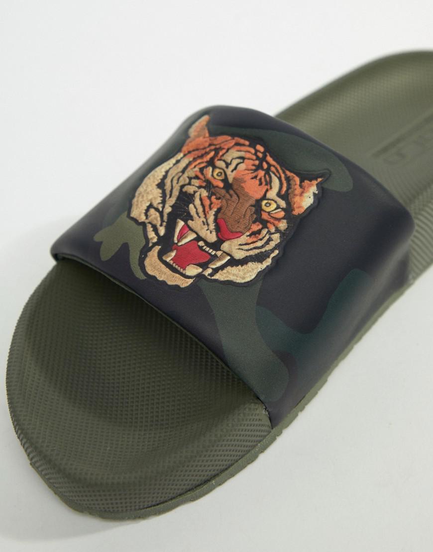 Polo Ralph Lauren Cayson Summer Sliders Tiger Camo Print In Green for ...
