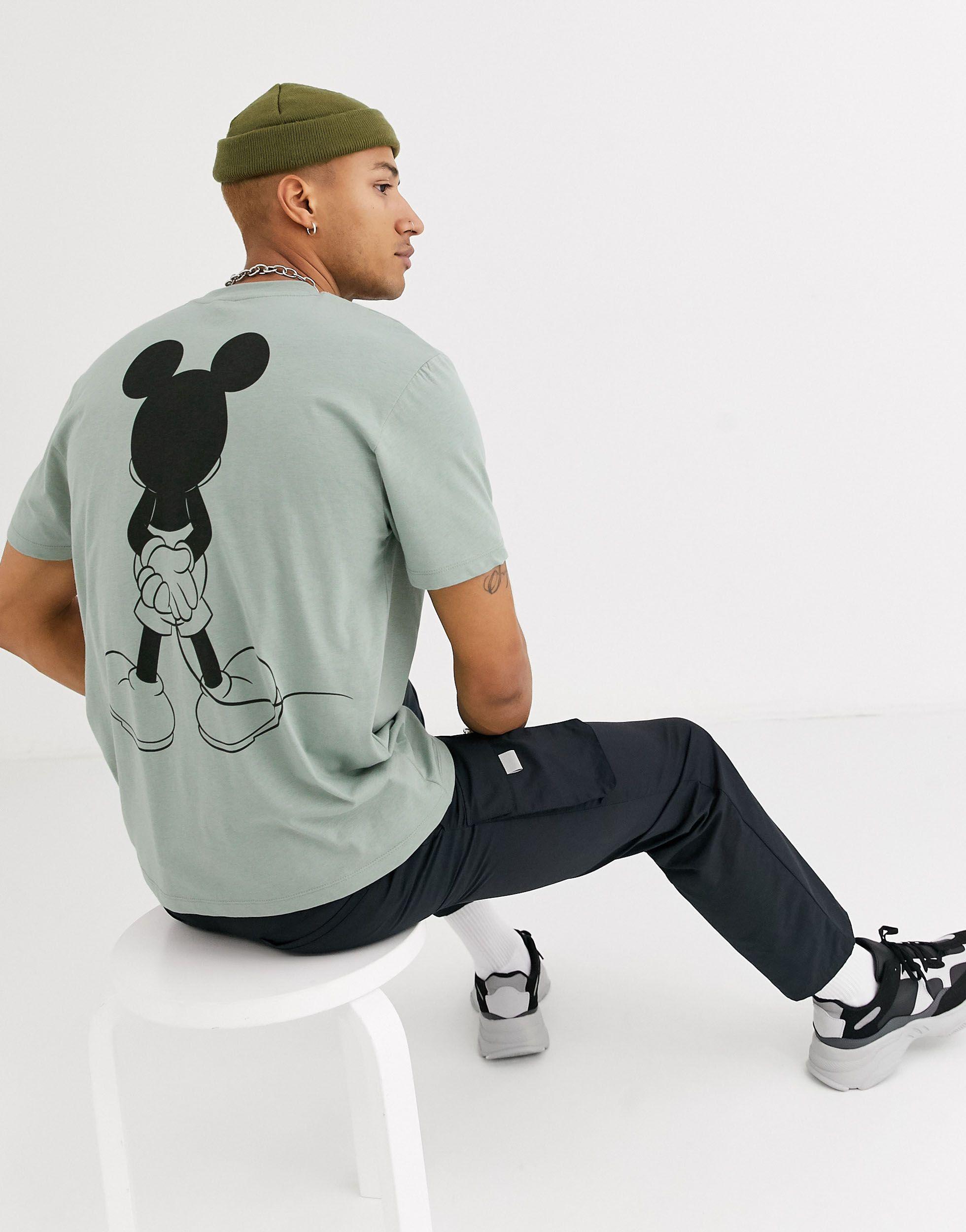 ASOS – disney – legeres t-shirt mit mickey mouse-print hinten in Grün für  Herren | Lyst DE