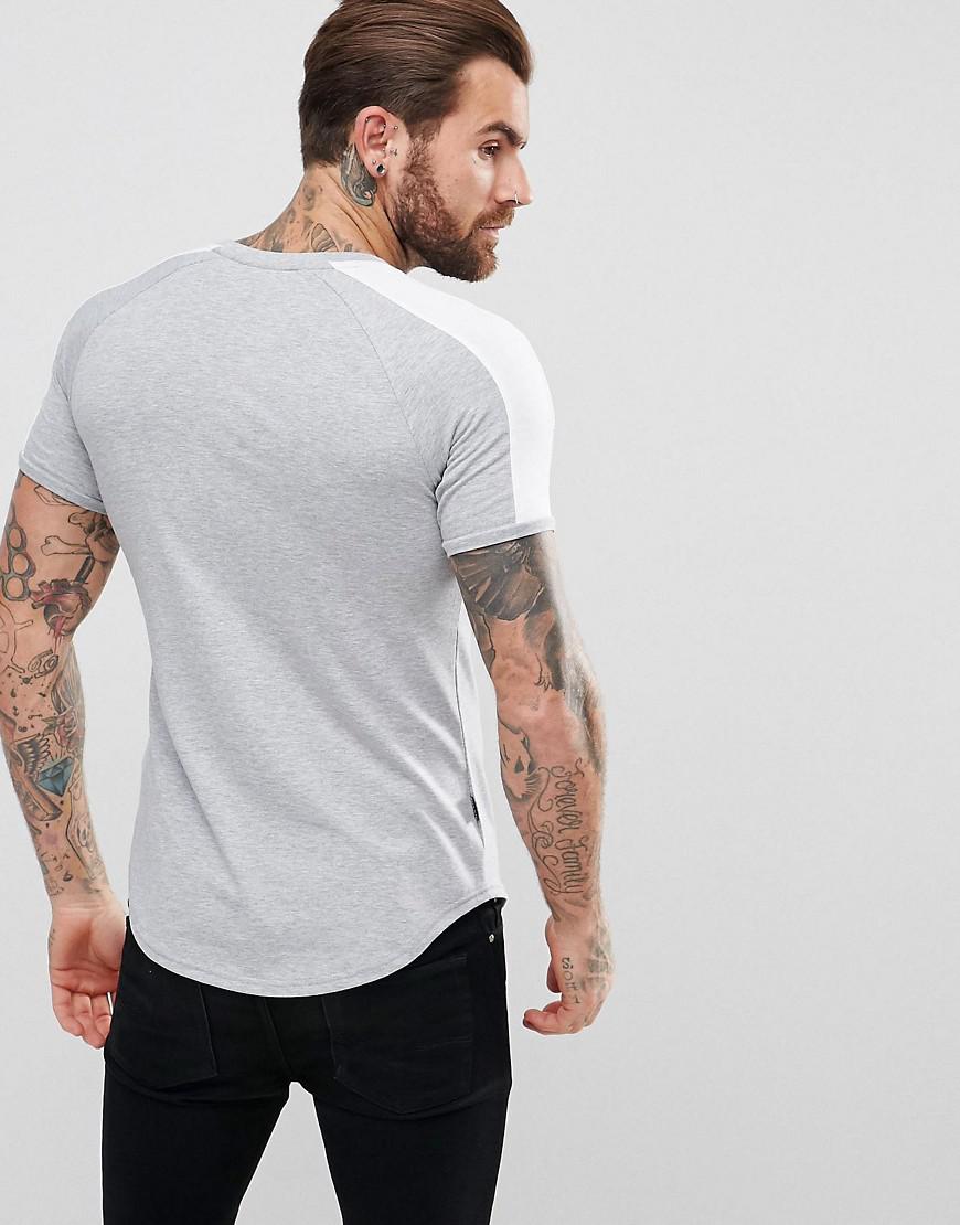 Lyst Gym King Logo Tshirt In Muscle Fit With Contrast Sleeves in