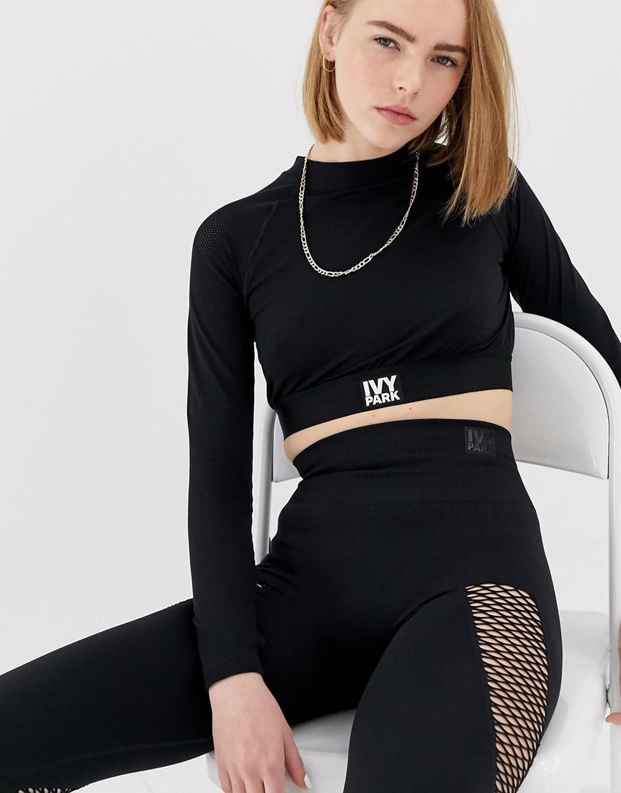 ivy park crop top black
