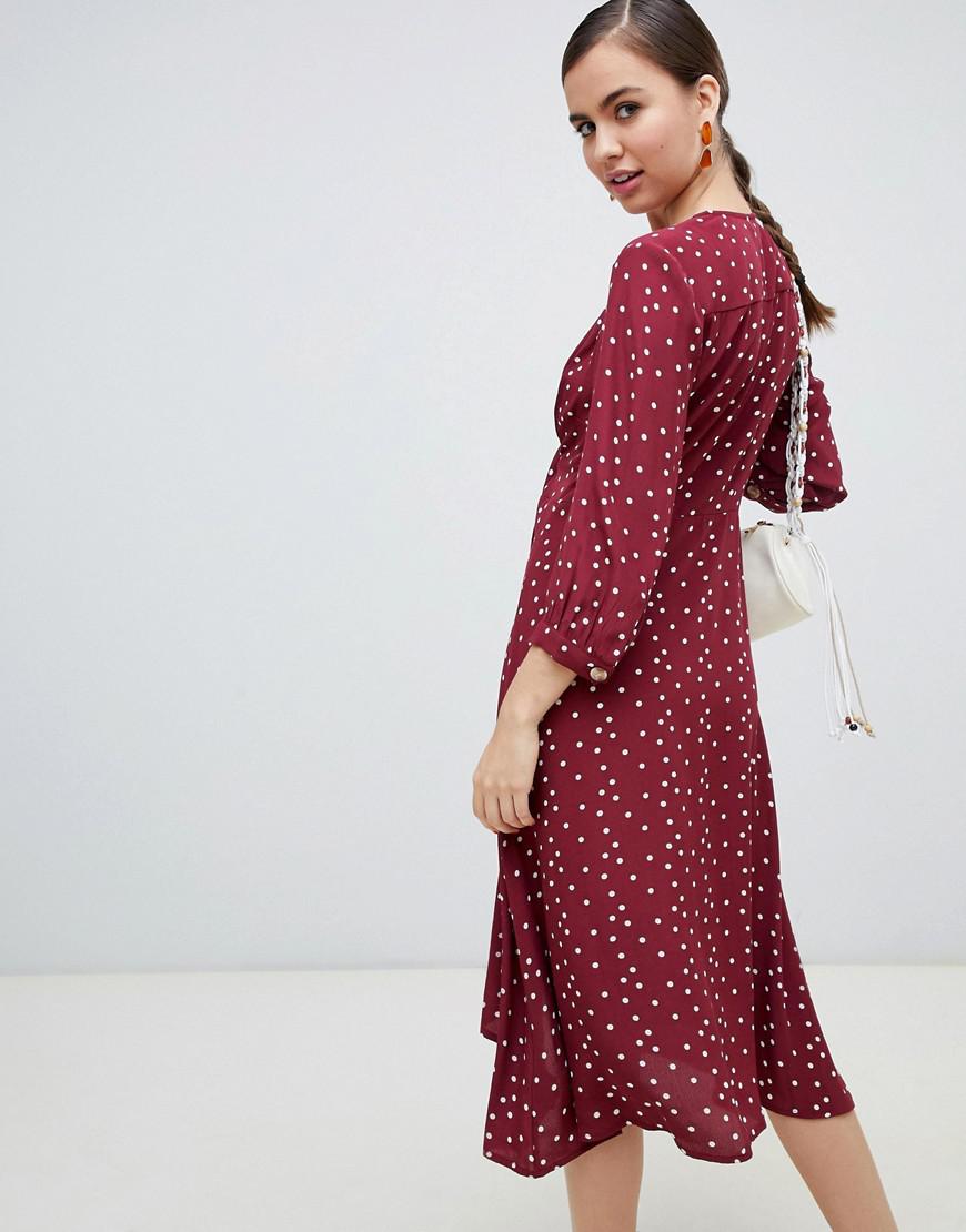 monki buttoned wrap dress
