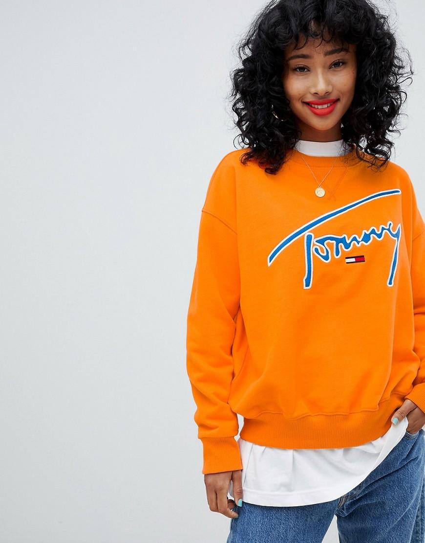 Orange Tommy Jeans T Shirt Flash Sales, 54% OFF | campingcanyelles.com