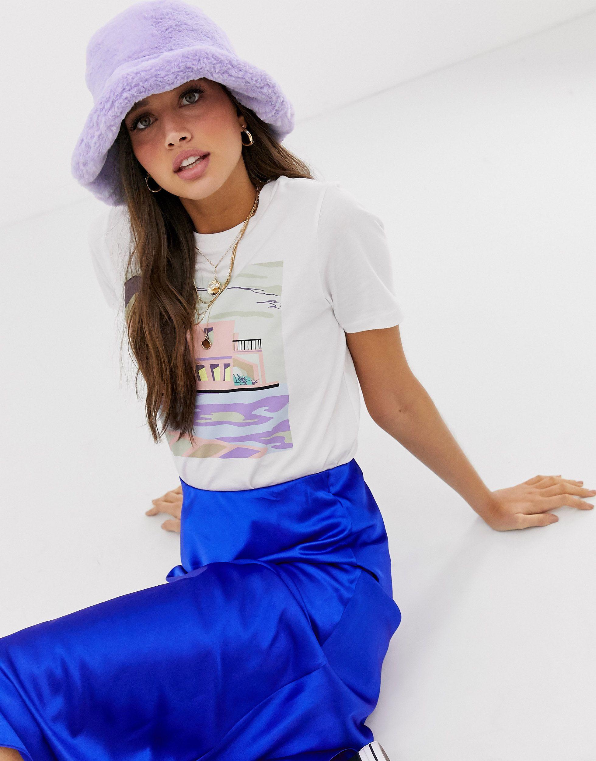 ASOS Faux Fur Roll Back Bucket Hat in 