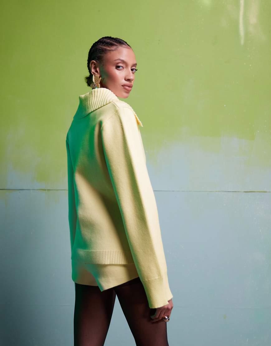 ASOS Collared Structured Knit Waisted Shirt Cardigan Co-ord in