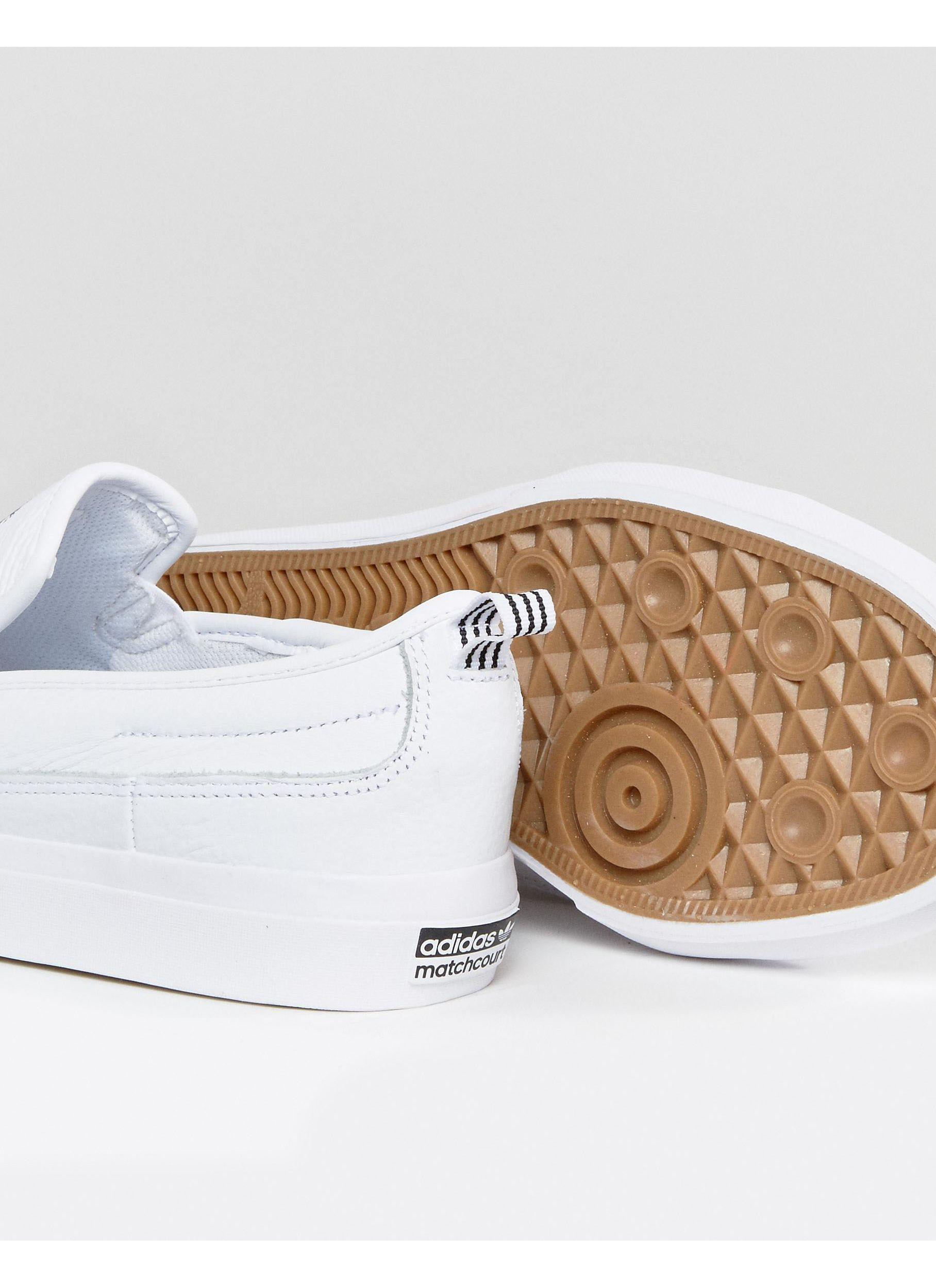 adidas matchcourt slip on leather