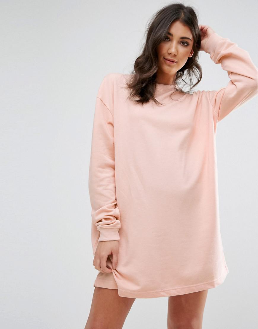 oversized pink sweater dress