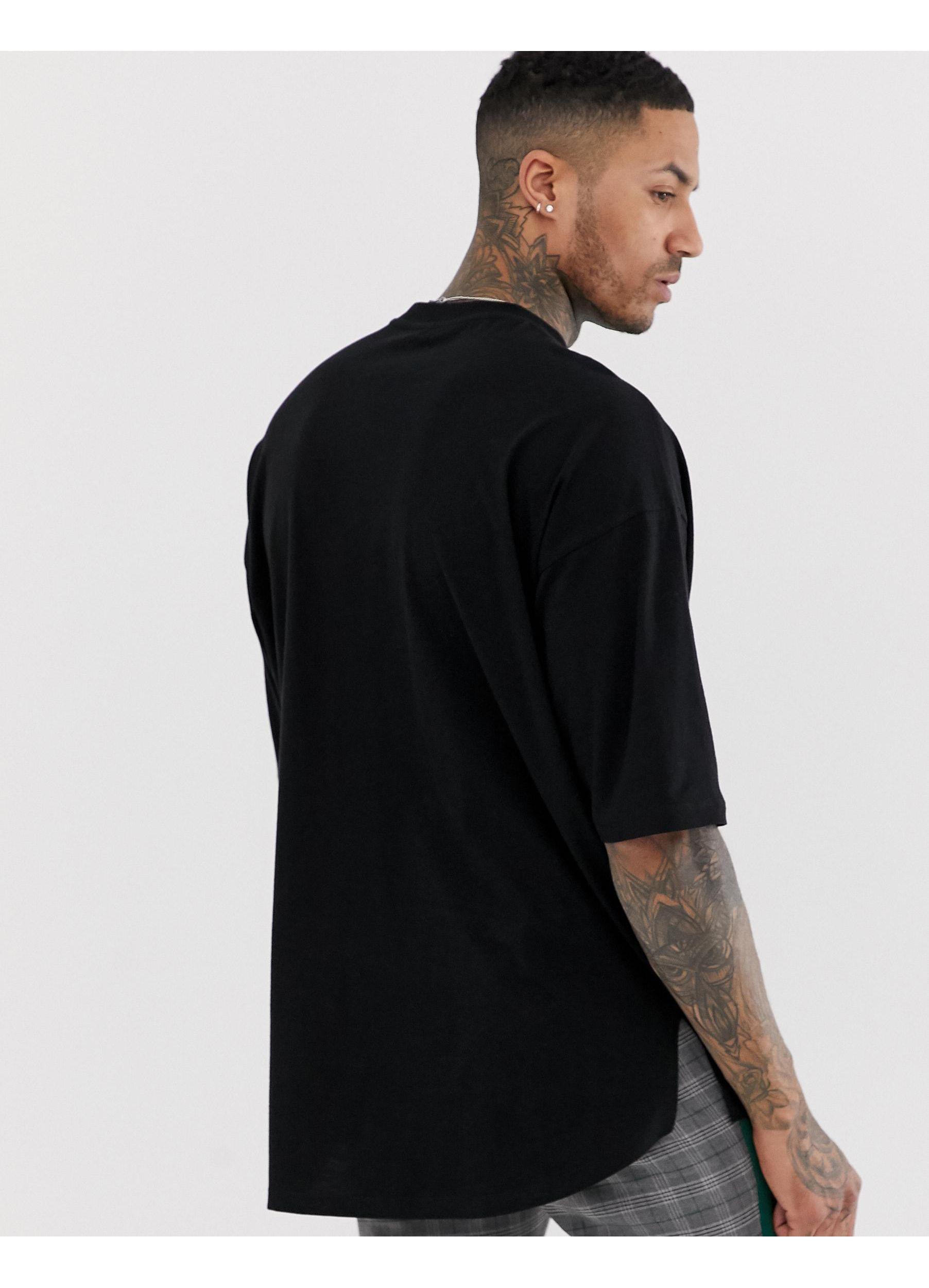 black side split t shirt
