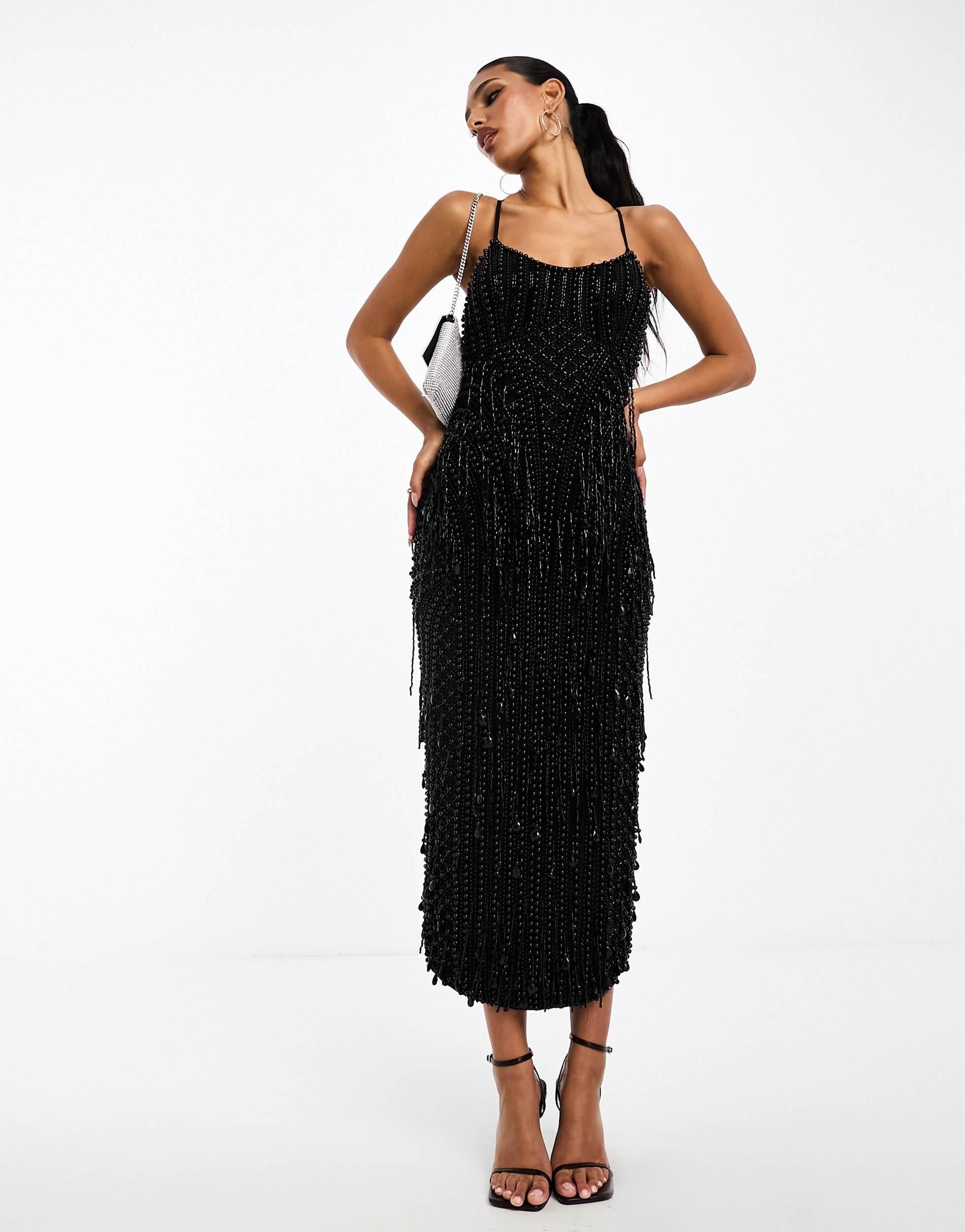 asos black dress with pearls Jennifer Black Mini Party Dress - US 10 main image 1