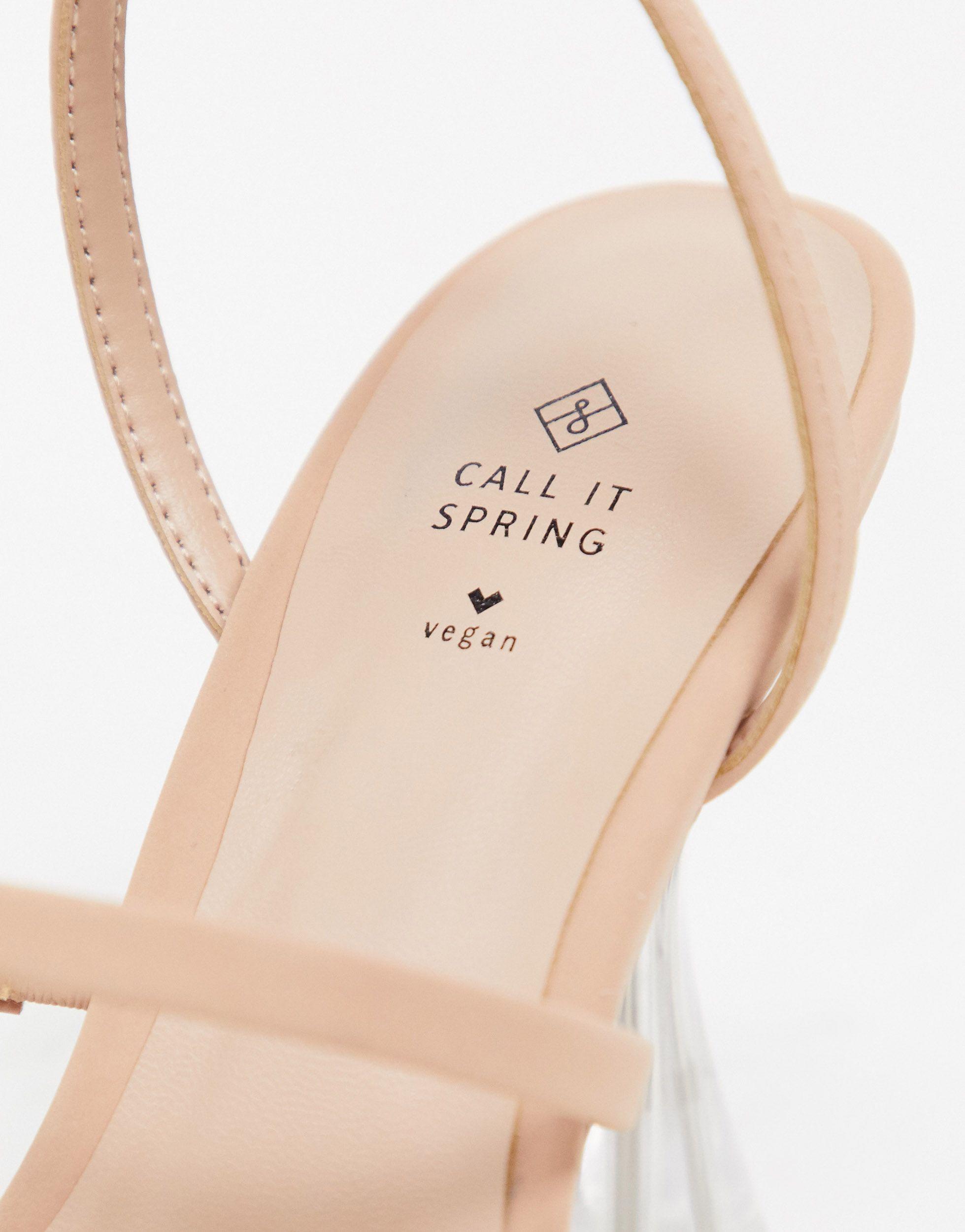 Call It Spring By Aldo - Lunaa - Veganvriendelijke Sandalen Met Transparante  Hak En Bandjes in het Naturel - Lyst