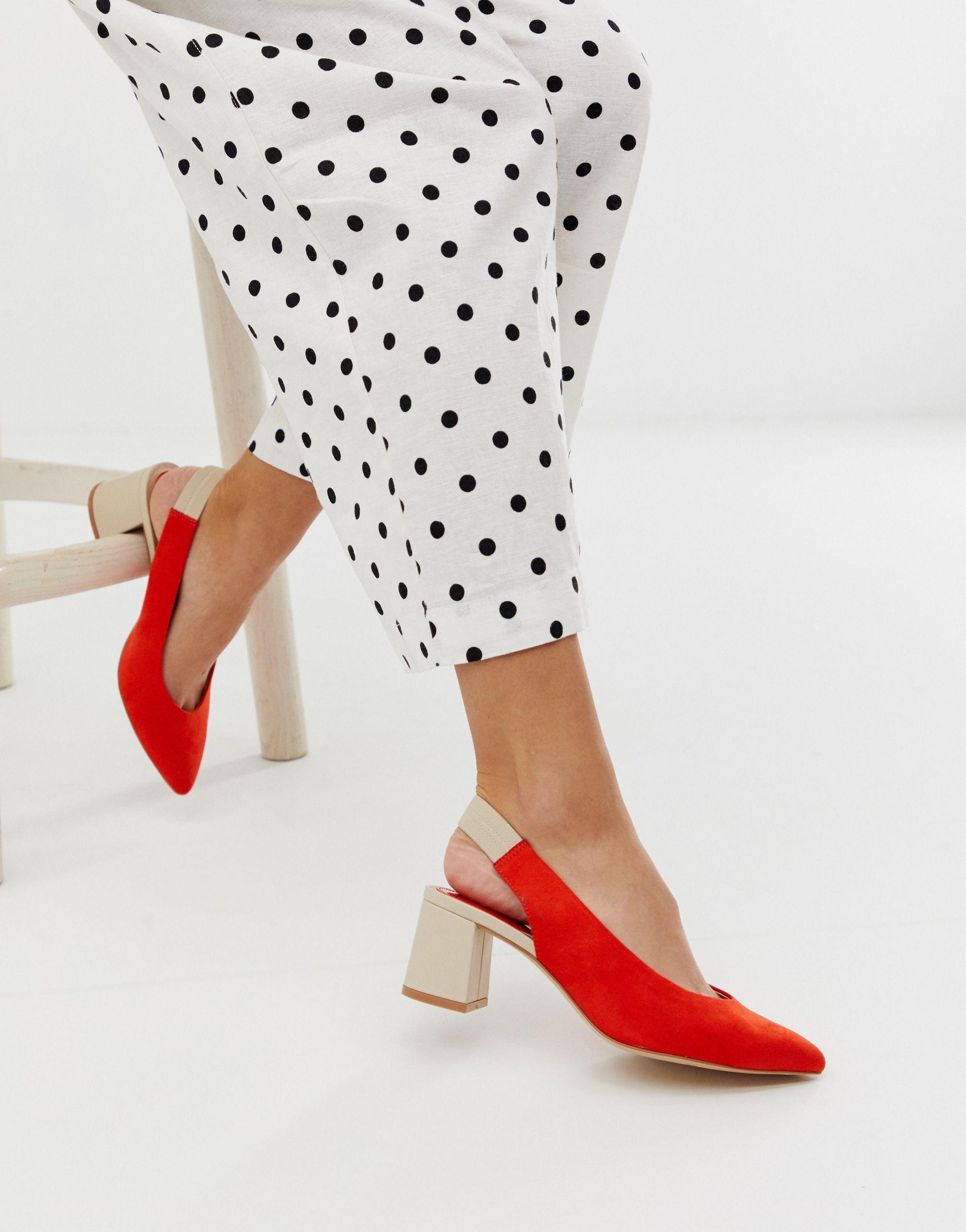 Scarpe rosse con cinturino posterioreStradivarius in Denim di colore Nero |  Lyst