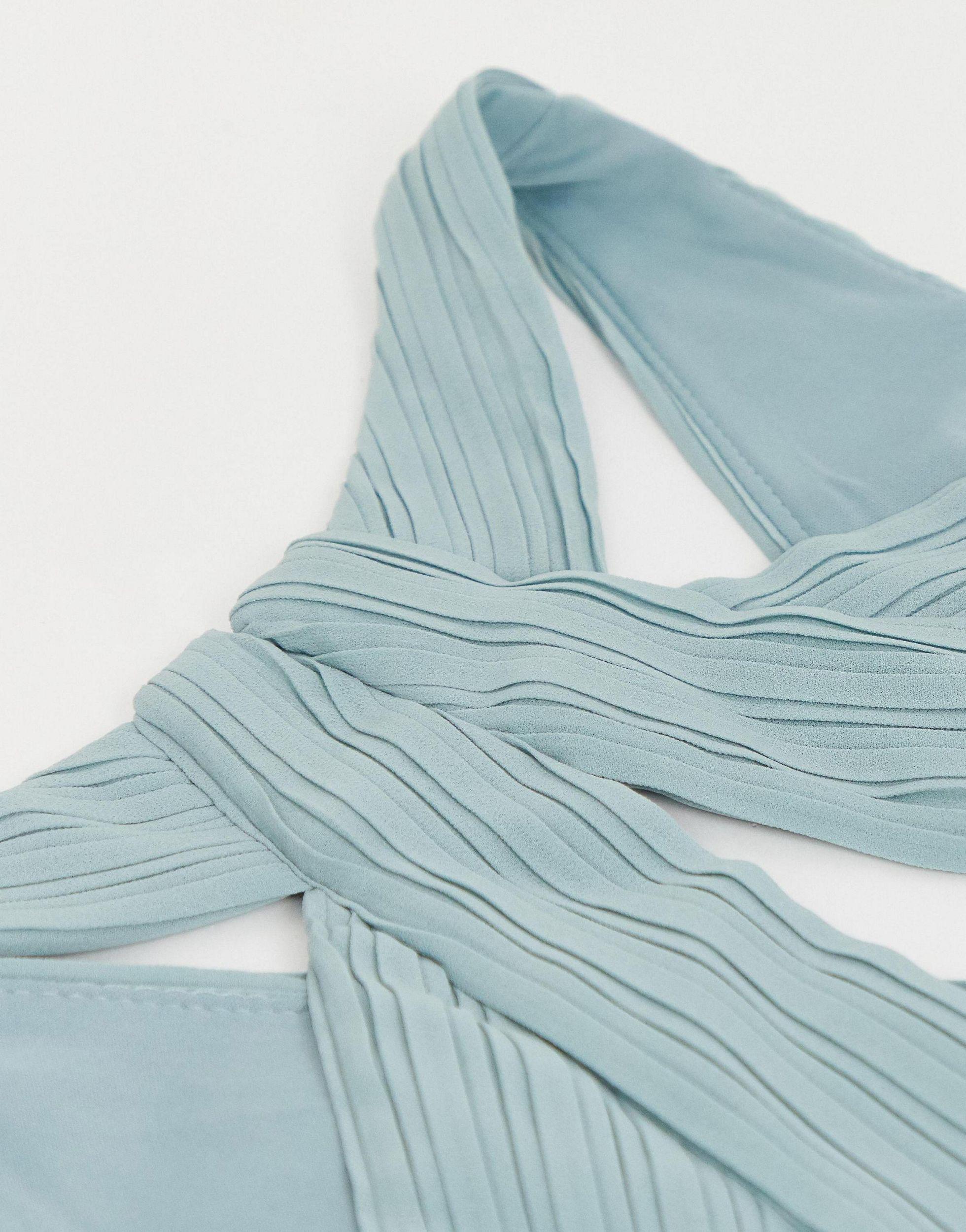 tfnc bridesmaid exclusive pleated maxi dress in sage