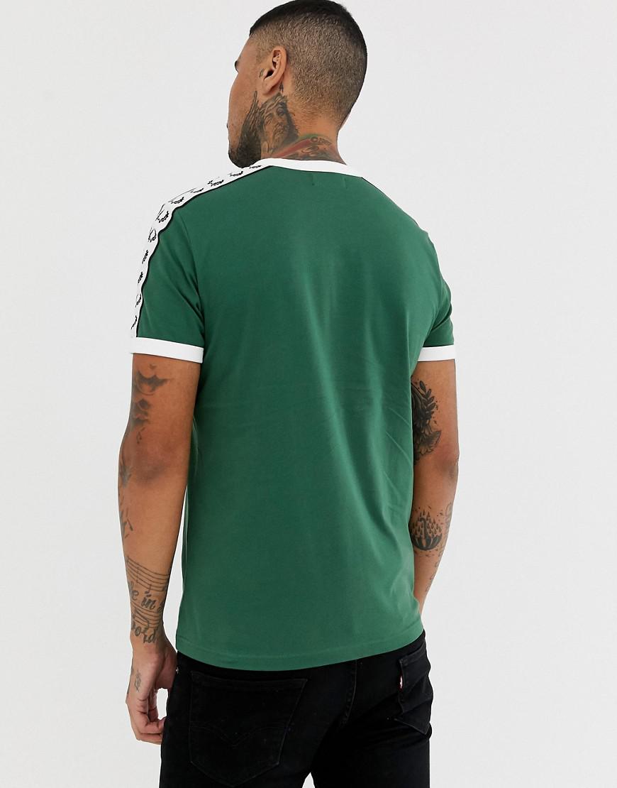 Fred Perry Sports Authentic Taped Ringer T-shirt in Green for Men | Lyst