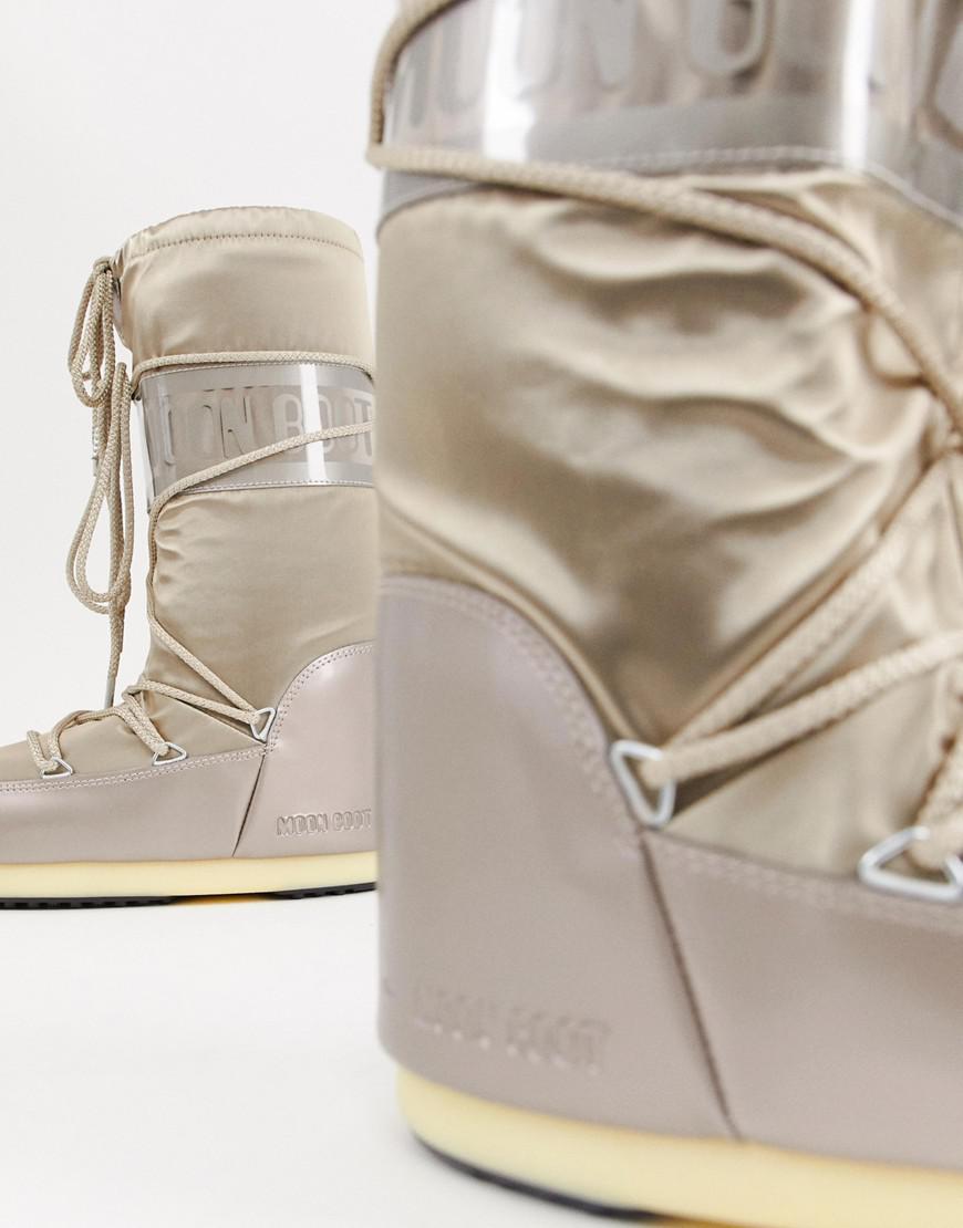 Moon Boot Lace Glance Icon Snowboots In Platinum in Gold (Metallic) - Lyst