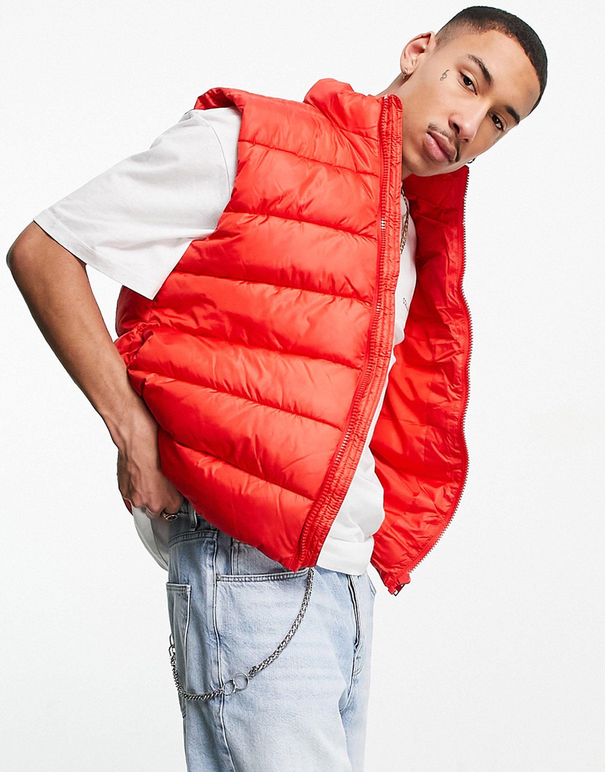 mens red quilted vest