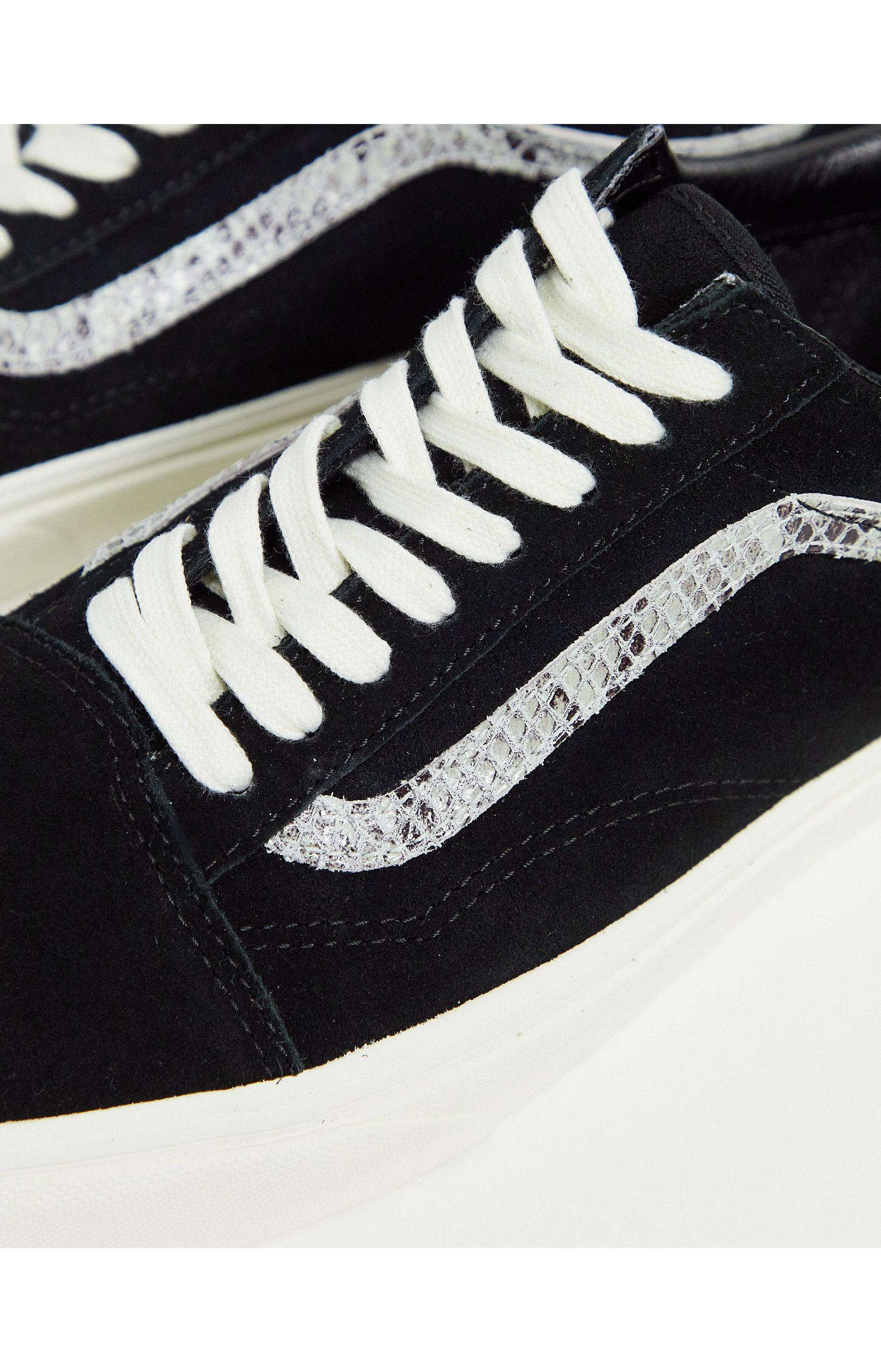vans old skool snake print suede trainers in black