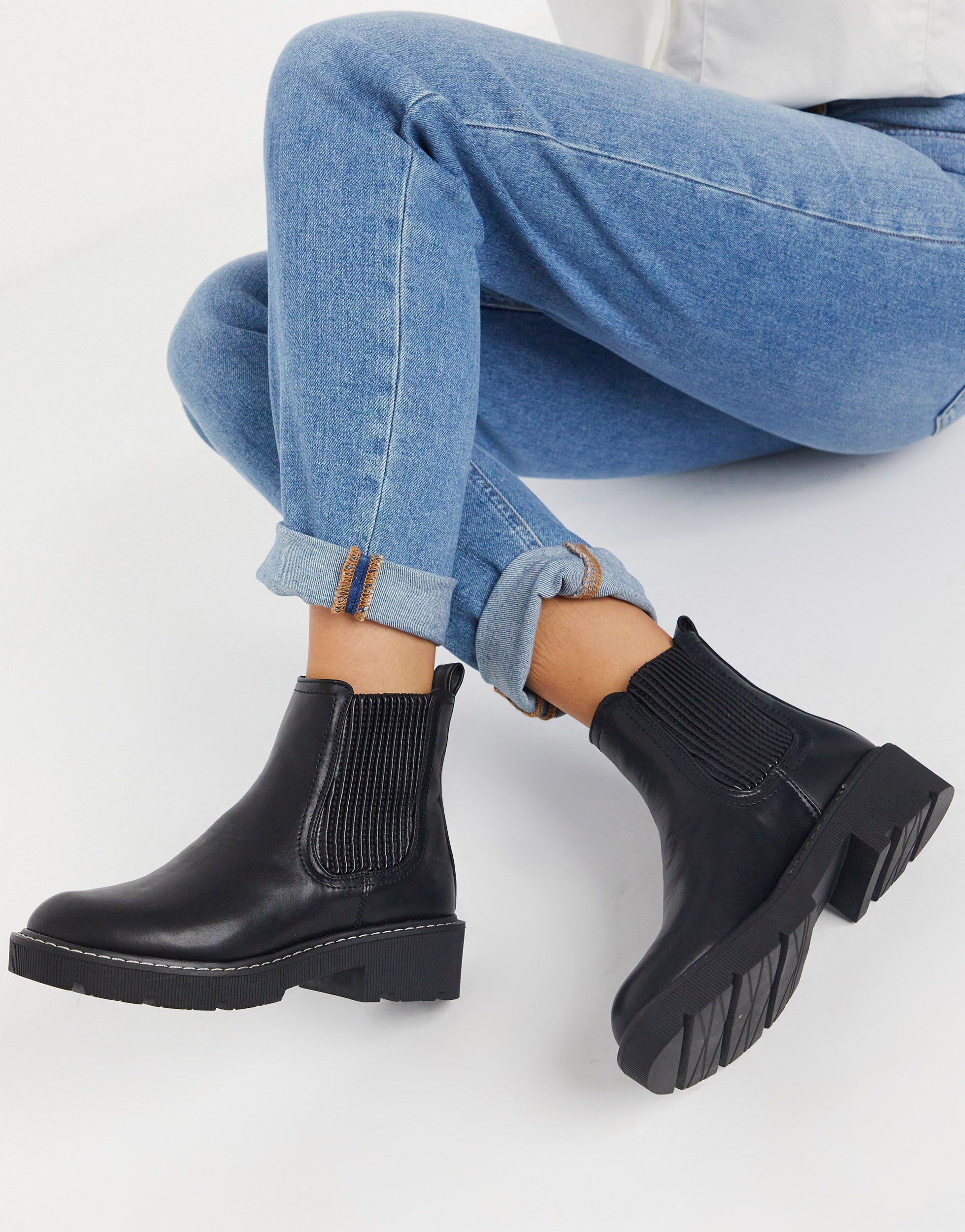 Botines chelsea planos New Look de color Negro | Lyst