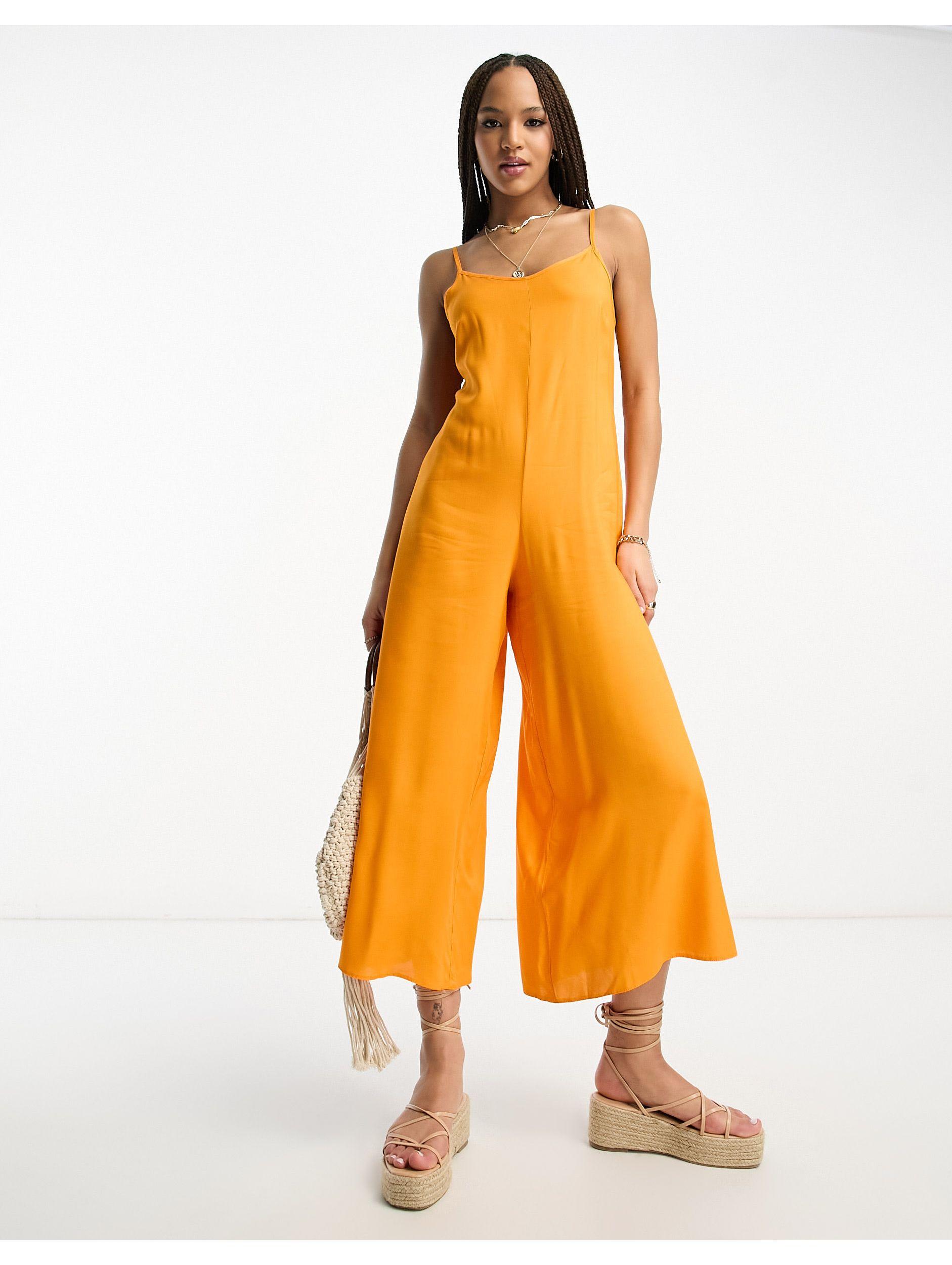 Combinaison jupe-culotte à bretelles ASOS en coloris Orange | Lyst