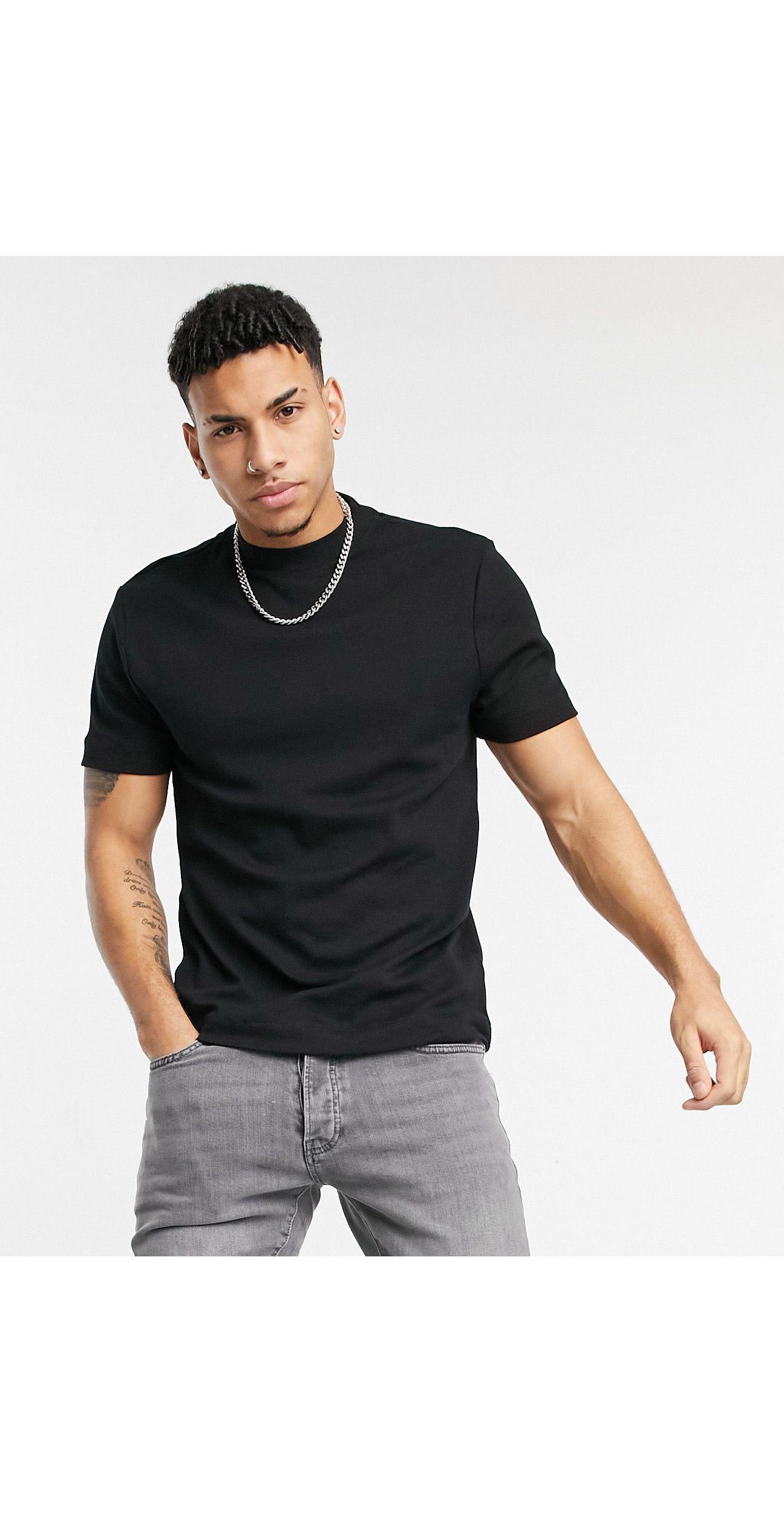 Cotton Slim Fit High Neck T-shirt 