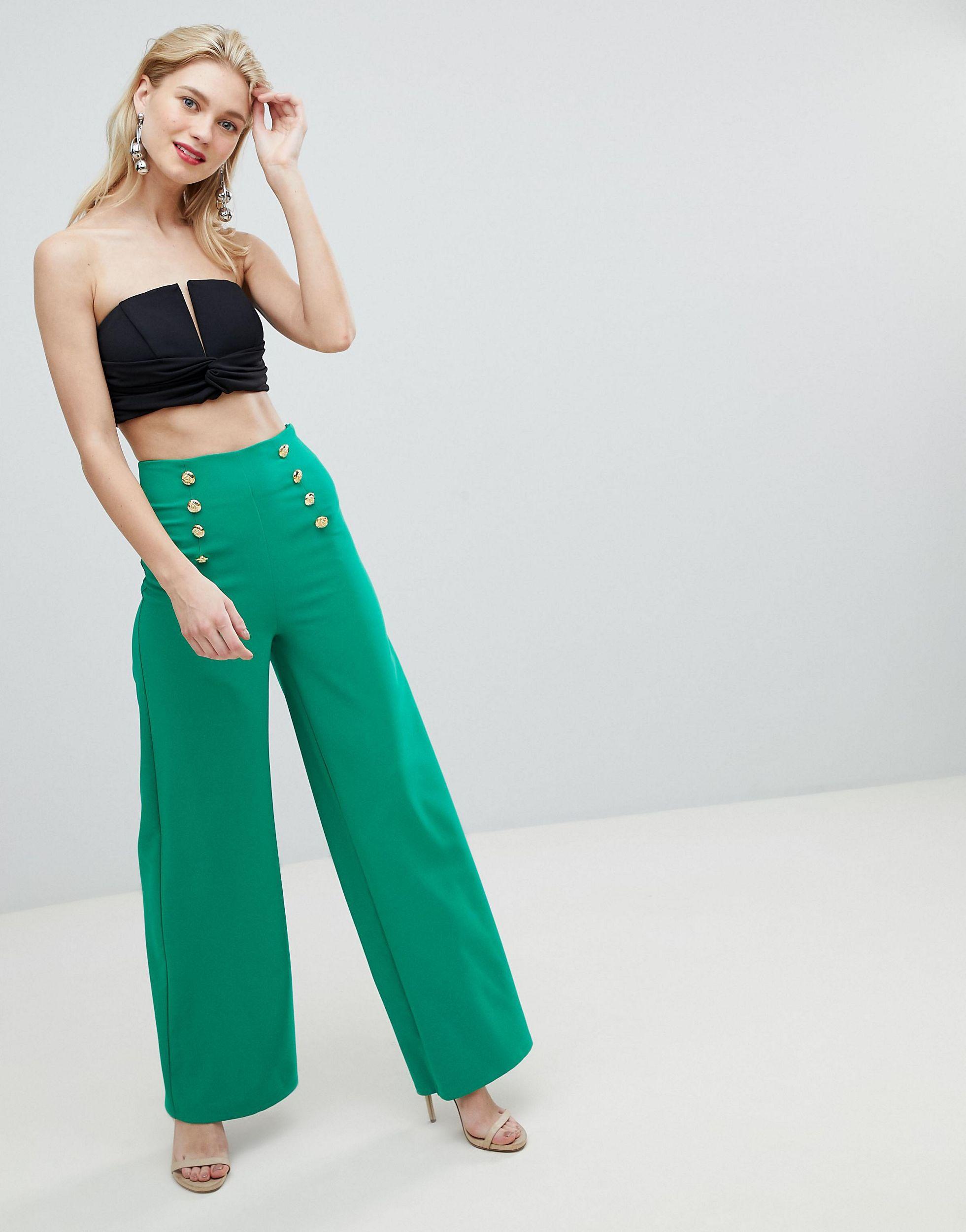 Flounce London Velvet Wide Leg Tailored 