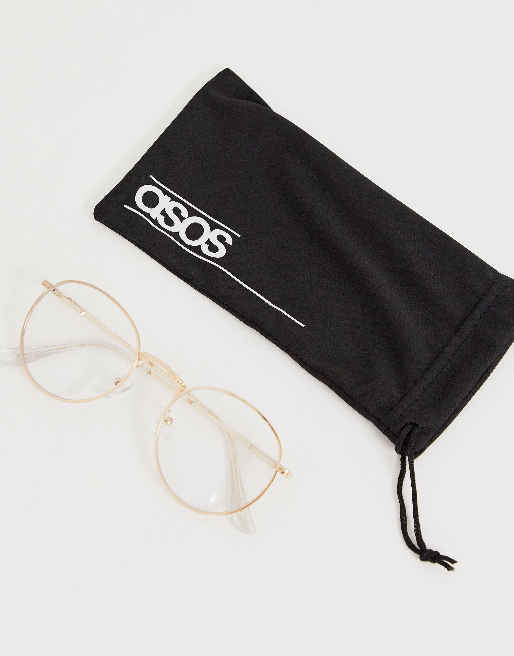 ASOS Round Fashion Glasses in Natural for Men | Lyst