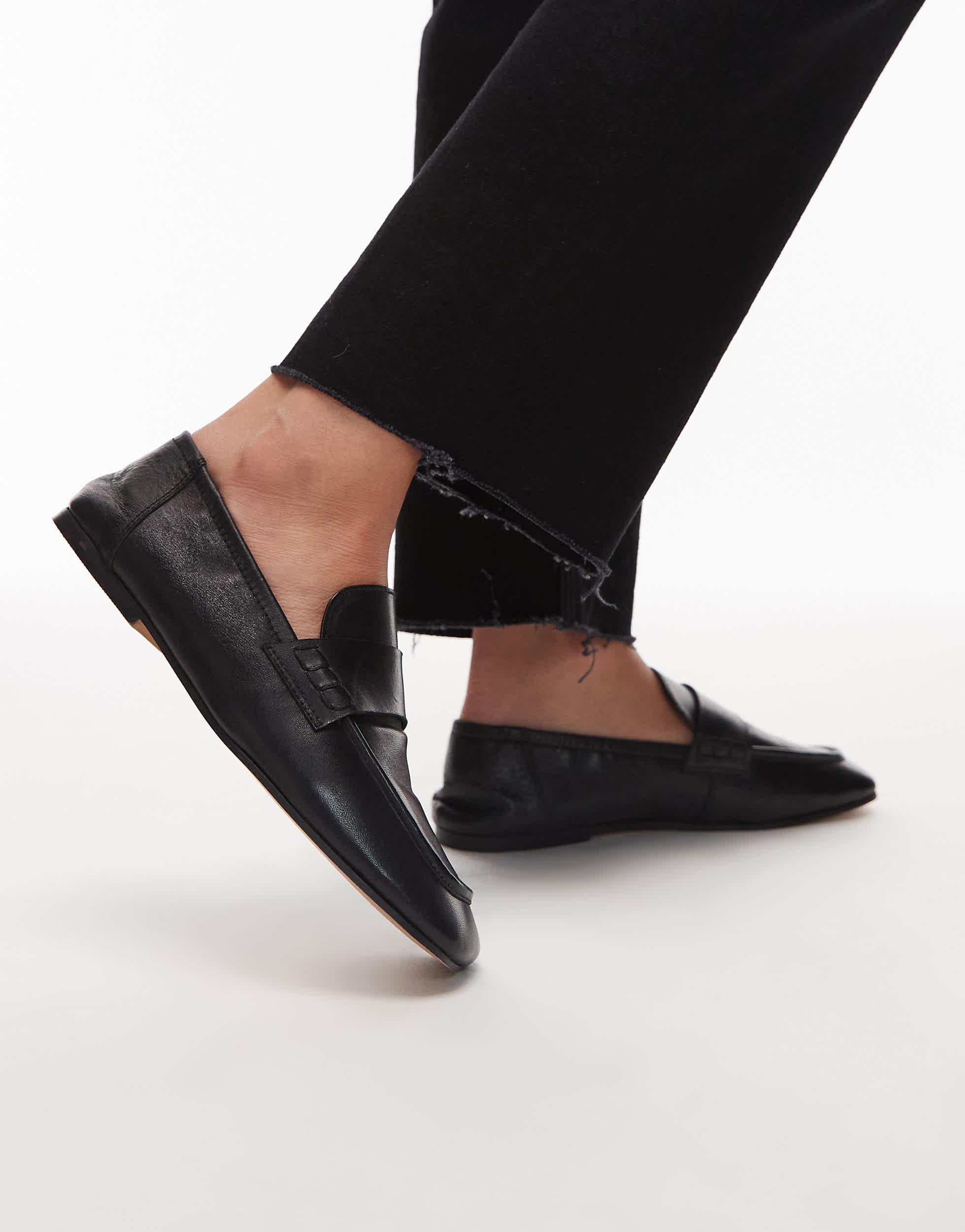 Leather Shoes Topshop Ballet Shoes TOPSHOP Babette Leather V