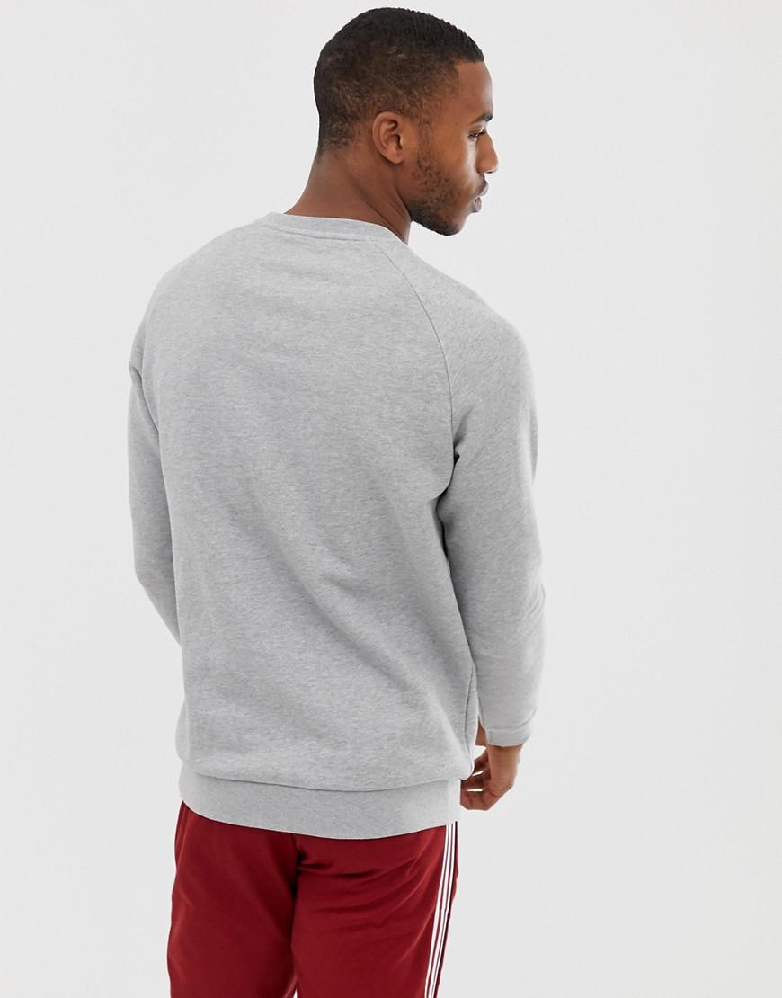 adidas originals sweatshirt with embroidered small logo grey