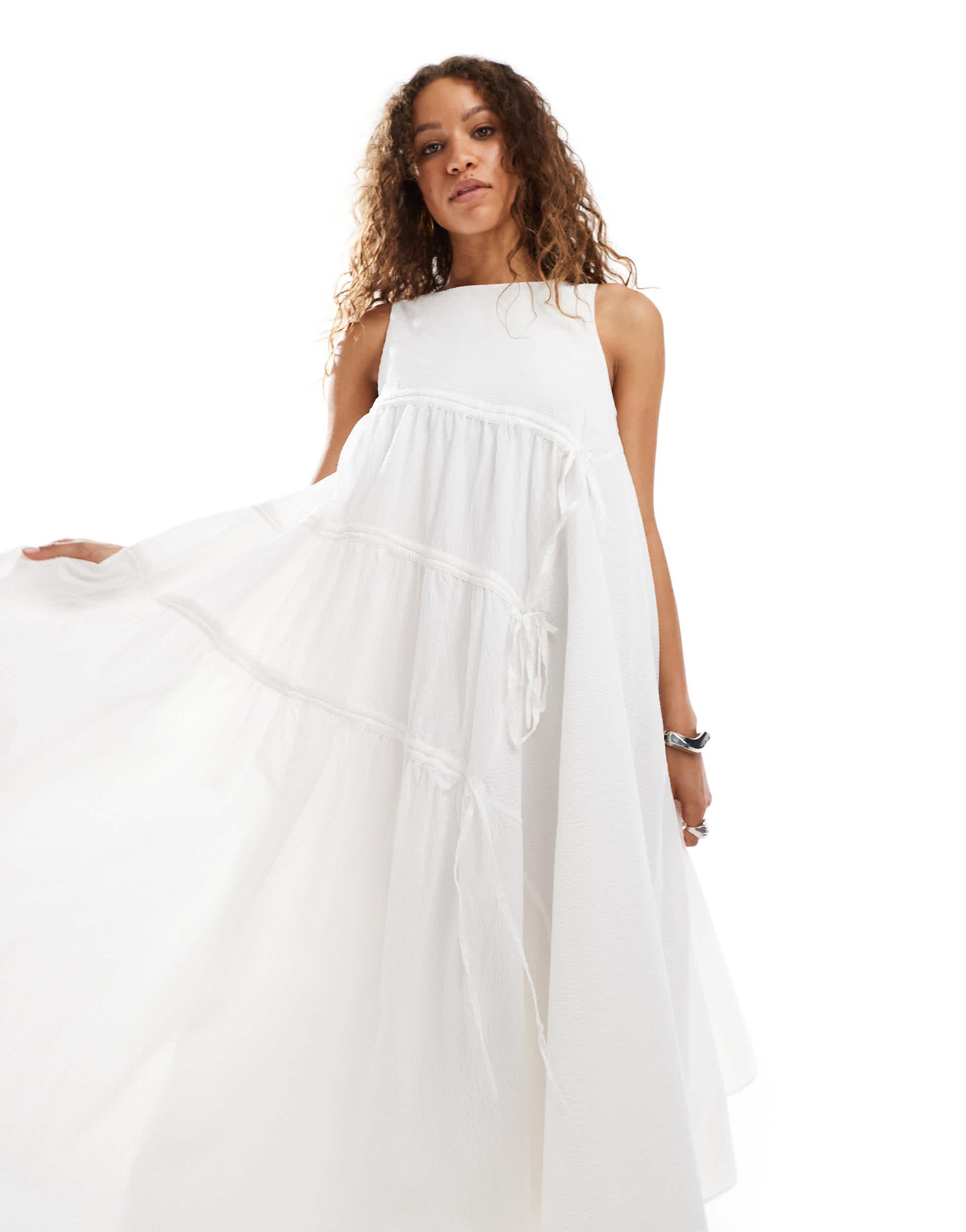 layered ruffle midi dress Fuchsia Tiered Ruffle Midi Dress – Cargo Room