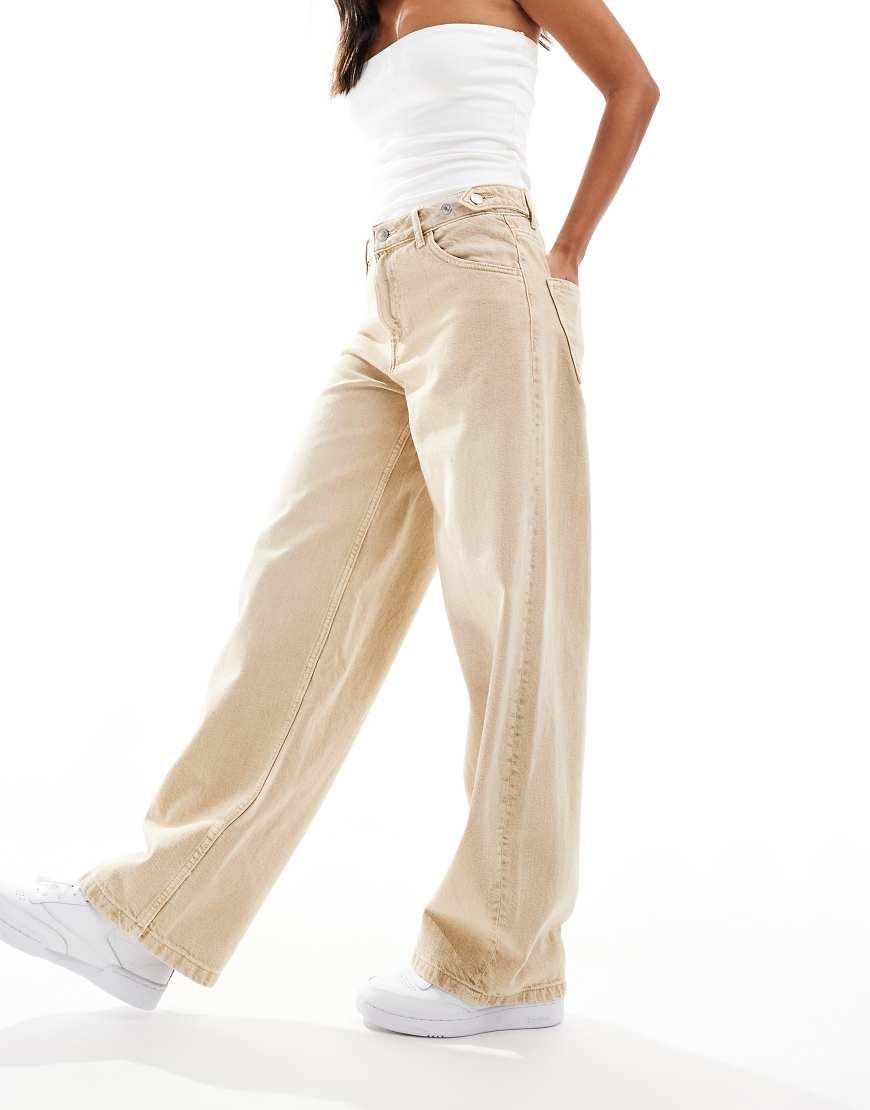 Stradivarius Adjustable Waist Jeans in White Lyst UK