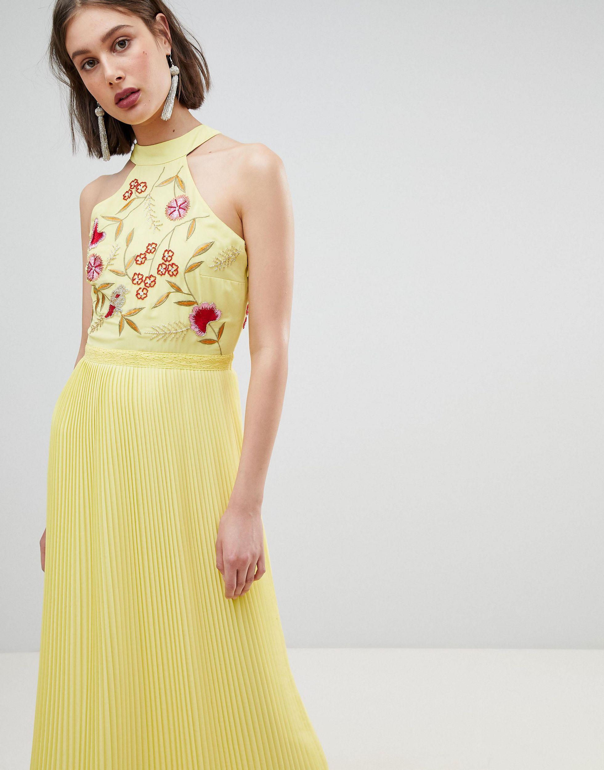 embroidered top maxi dress