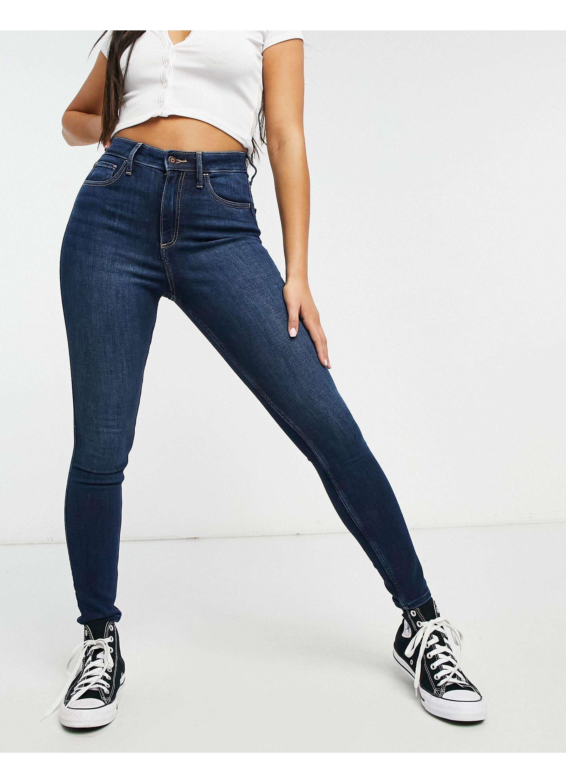 Hollister Curvy – skinyy-jeans in Blau | Lyst DE