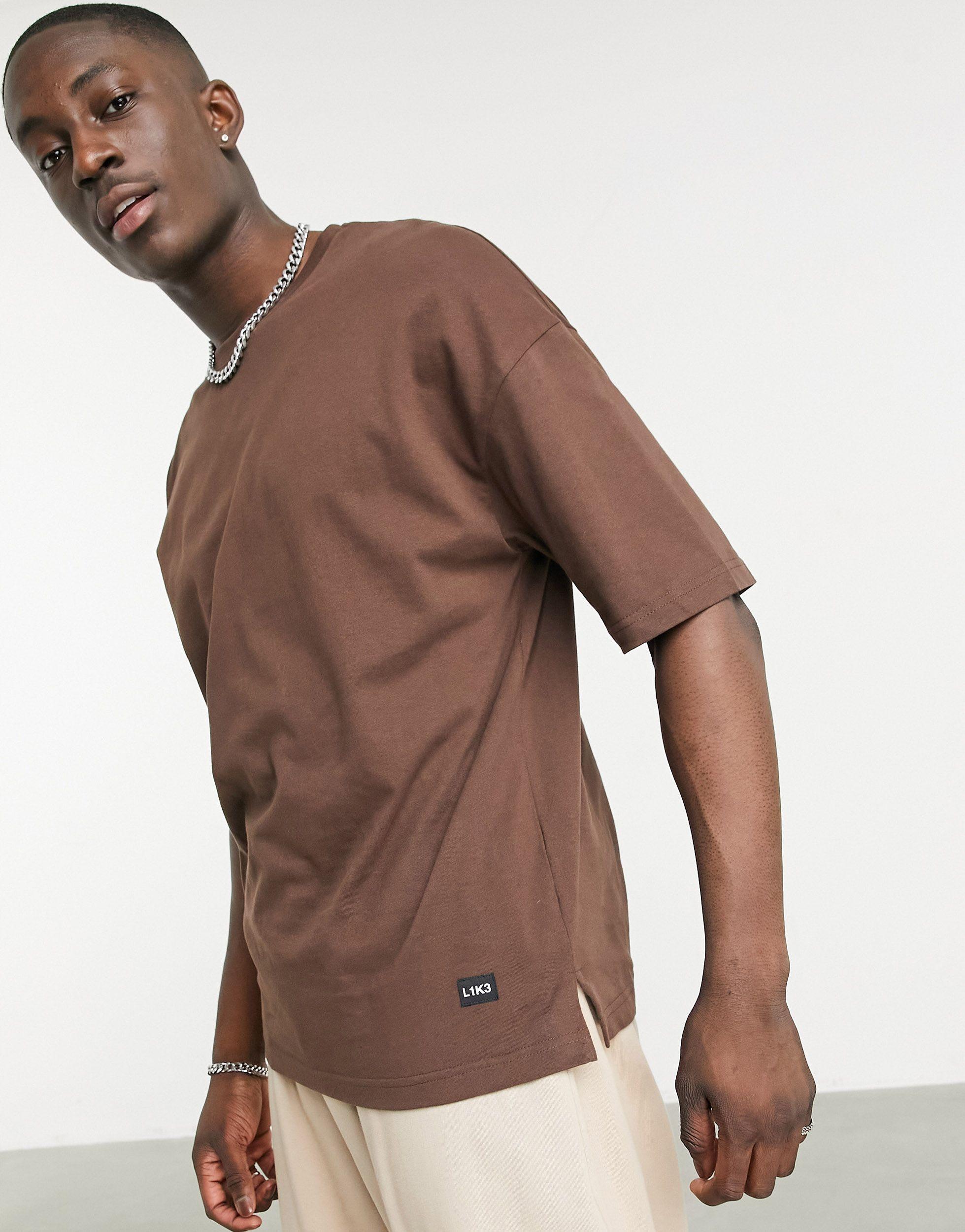 Bershka Oversized T-shirt in Brown for Men | Lyst