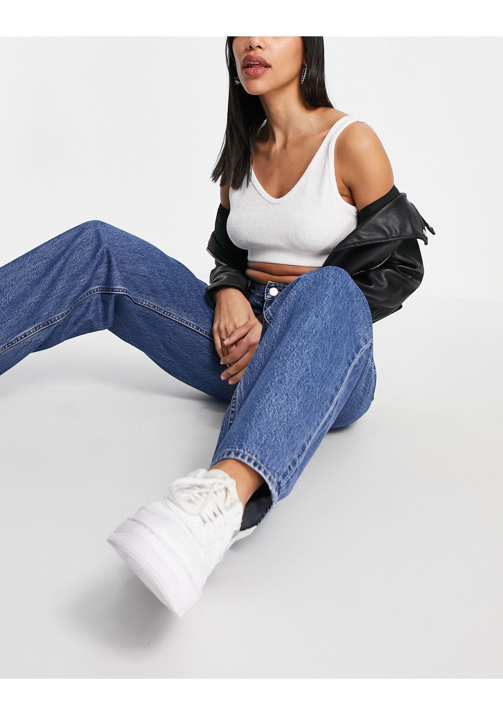 Weekday Rail Cotton Straight Leg 90s Jeans in Blue | Lyst