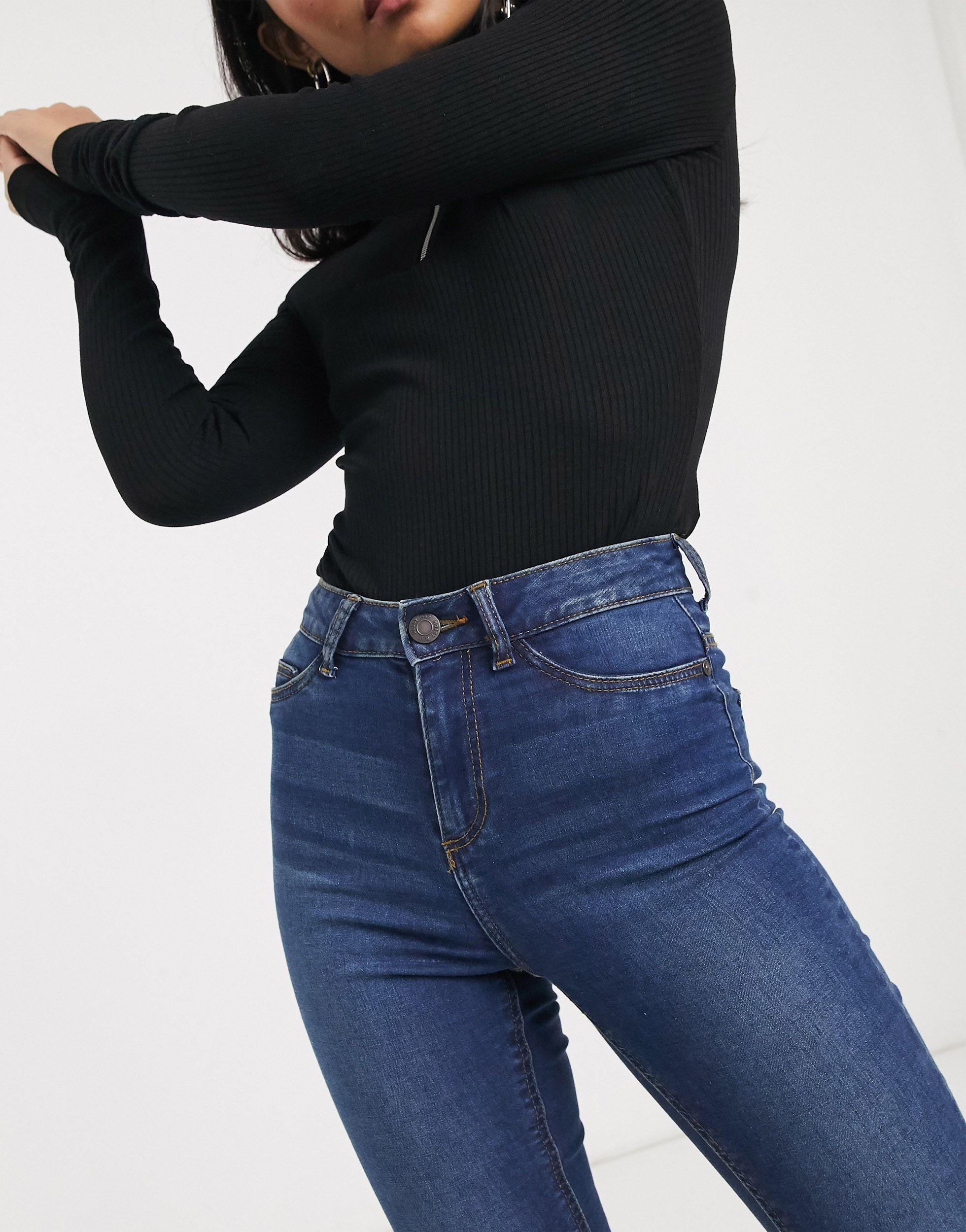 Noisy May Denim Callie High Waisted Skinny Jeans in Black | Lyst
