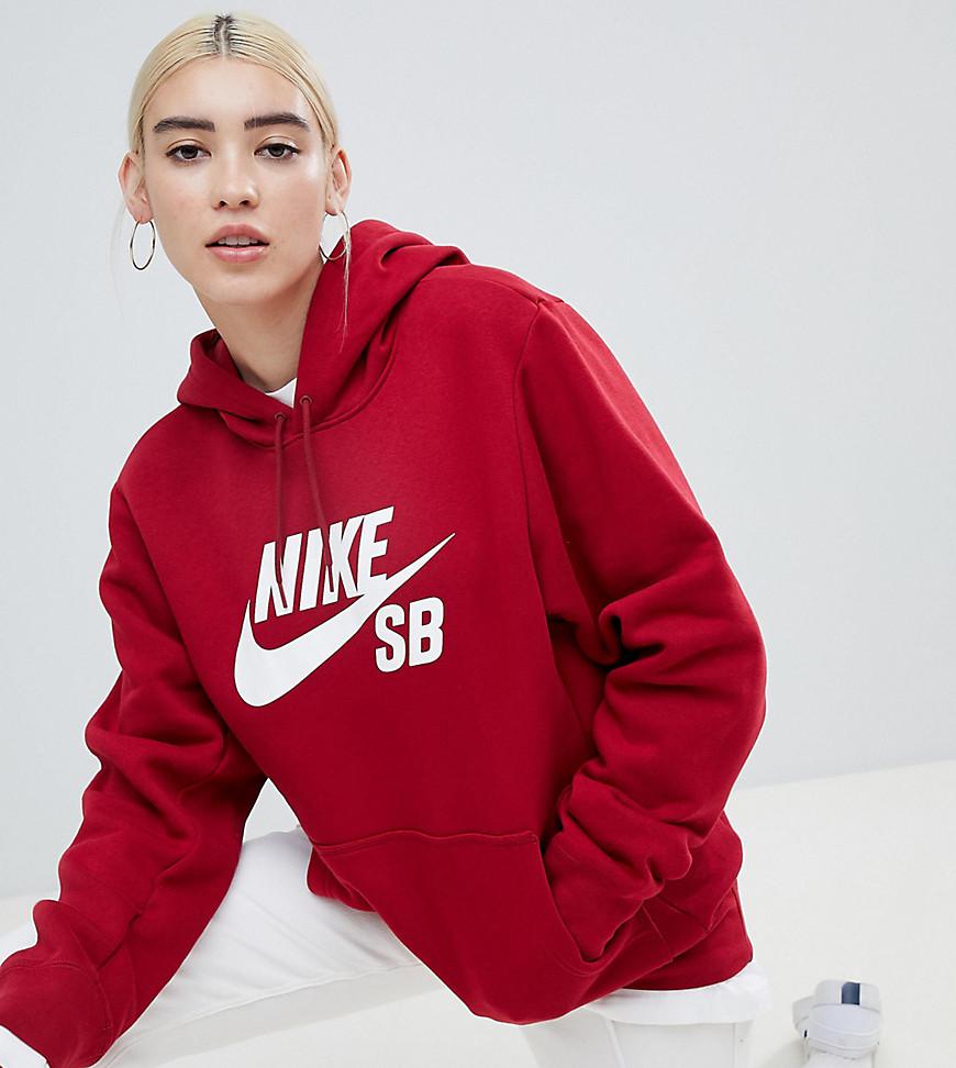 Nike Nike Red Sb Swoosh Logo Hoody - Lyst