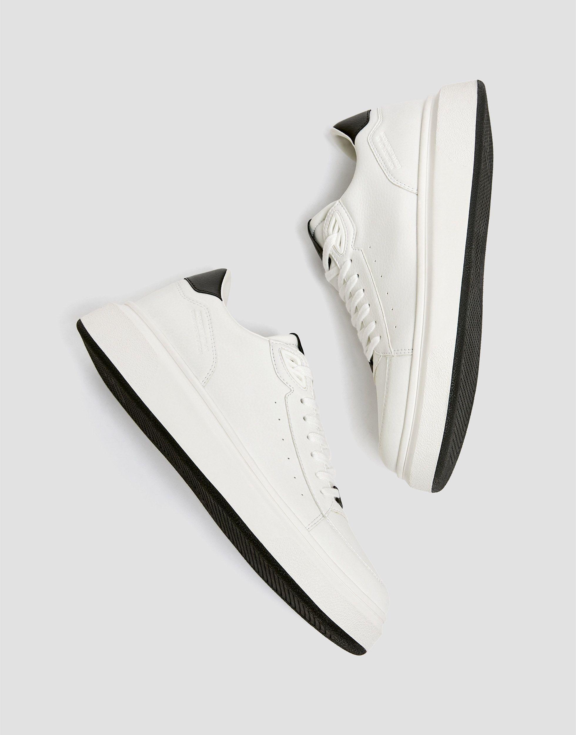 Pull&Bear Chunky Sole Sneakers With Contrast Back Tab in White for Men |  Lyst