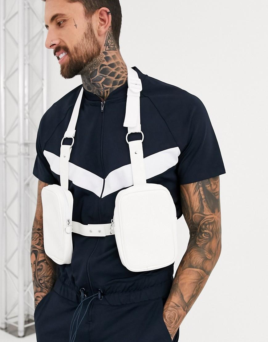 ASOS Chest Harness Bag in White for Men | Lyst