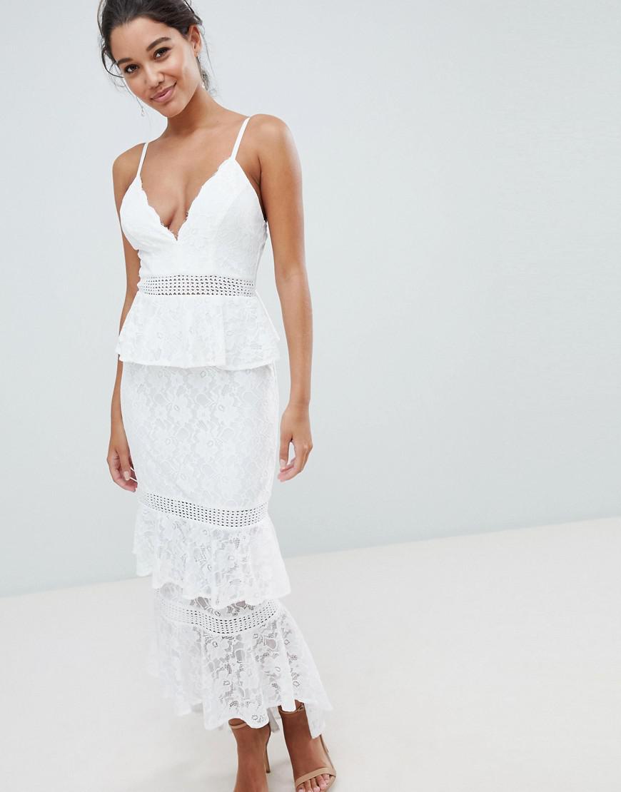lace tiered maxi dress