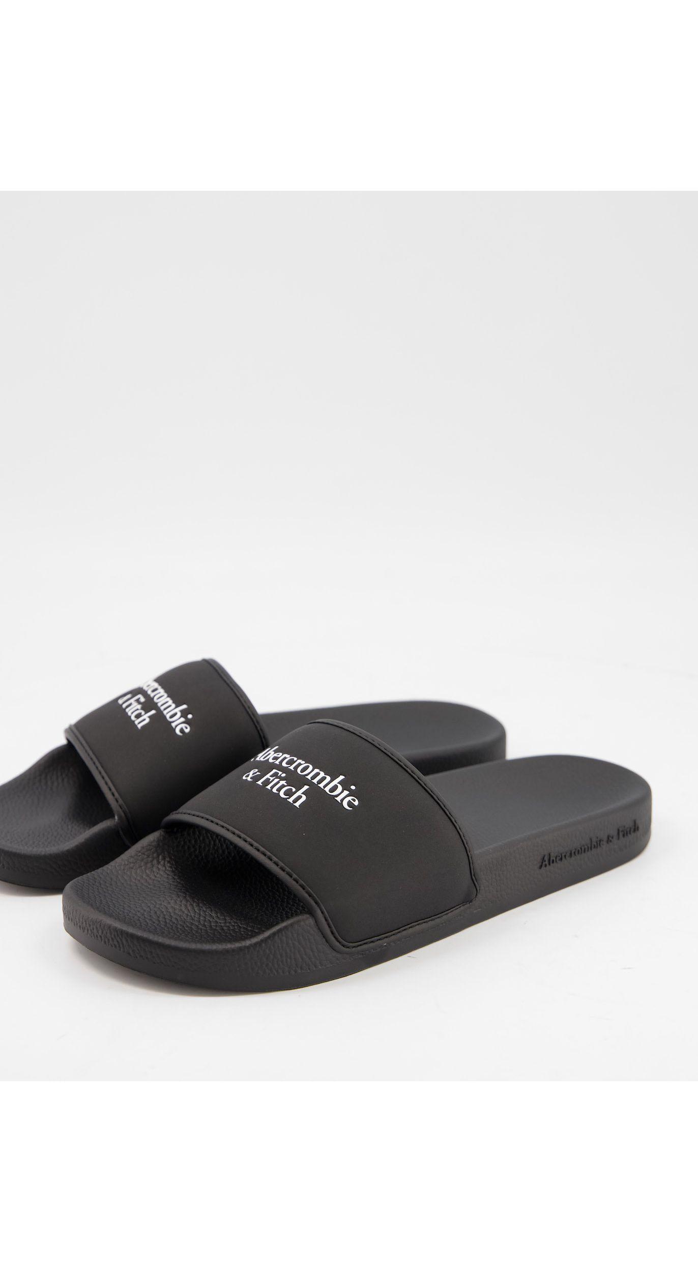 Sandalias negras con logo Abercrombie & Fitch de hombre de color Negro |  Lyst