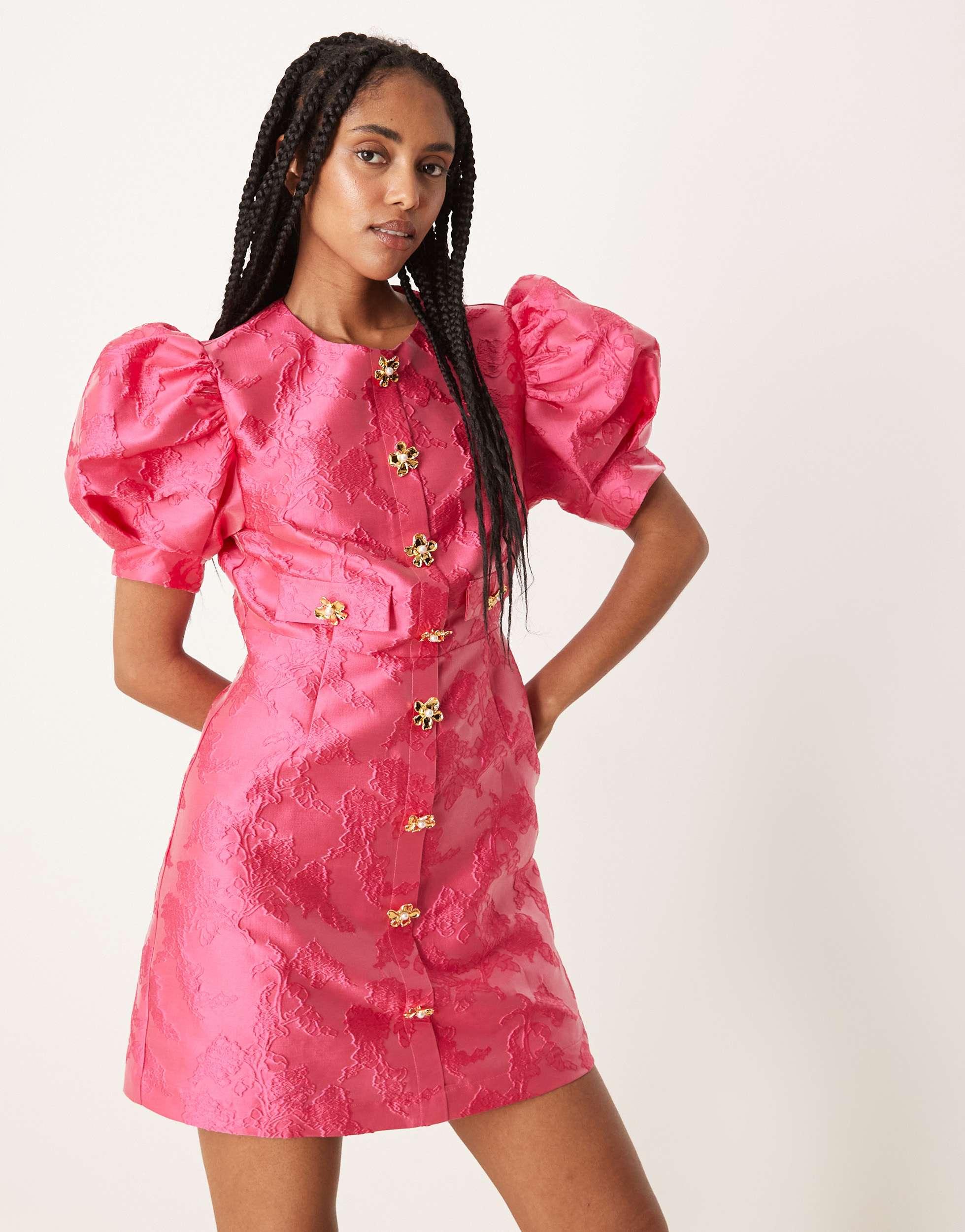 Sister Jane X Asos Anemone Jaquard Mini Dress in Pink | Lyst