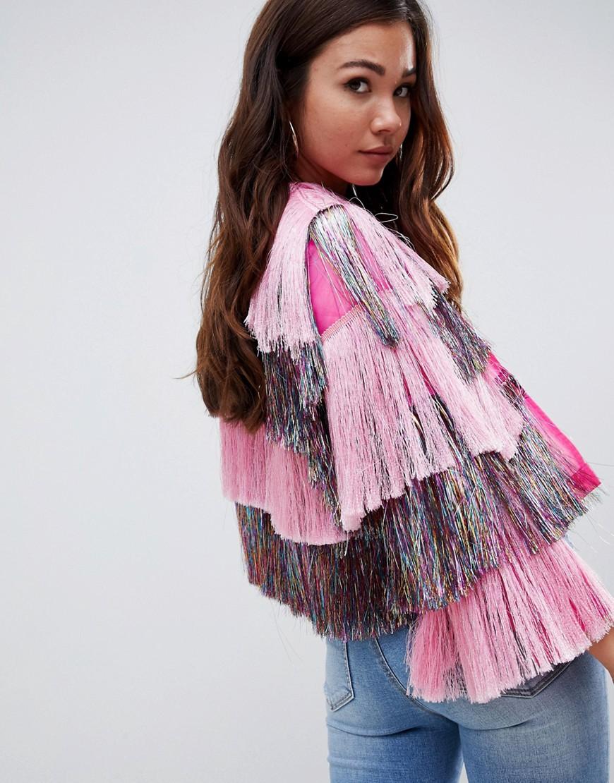Metallic tassel jacket outlet