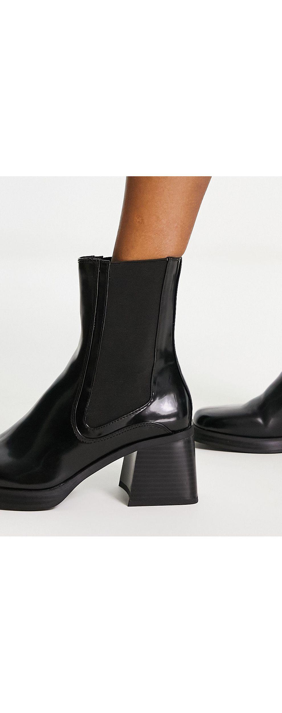Bershka Chelsea Boots Met Halfhoge Hak in het Zwart | Lyst NL