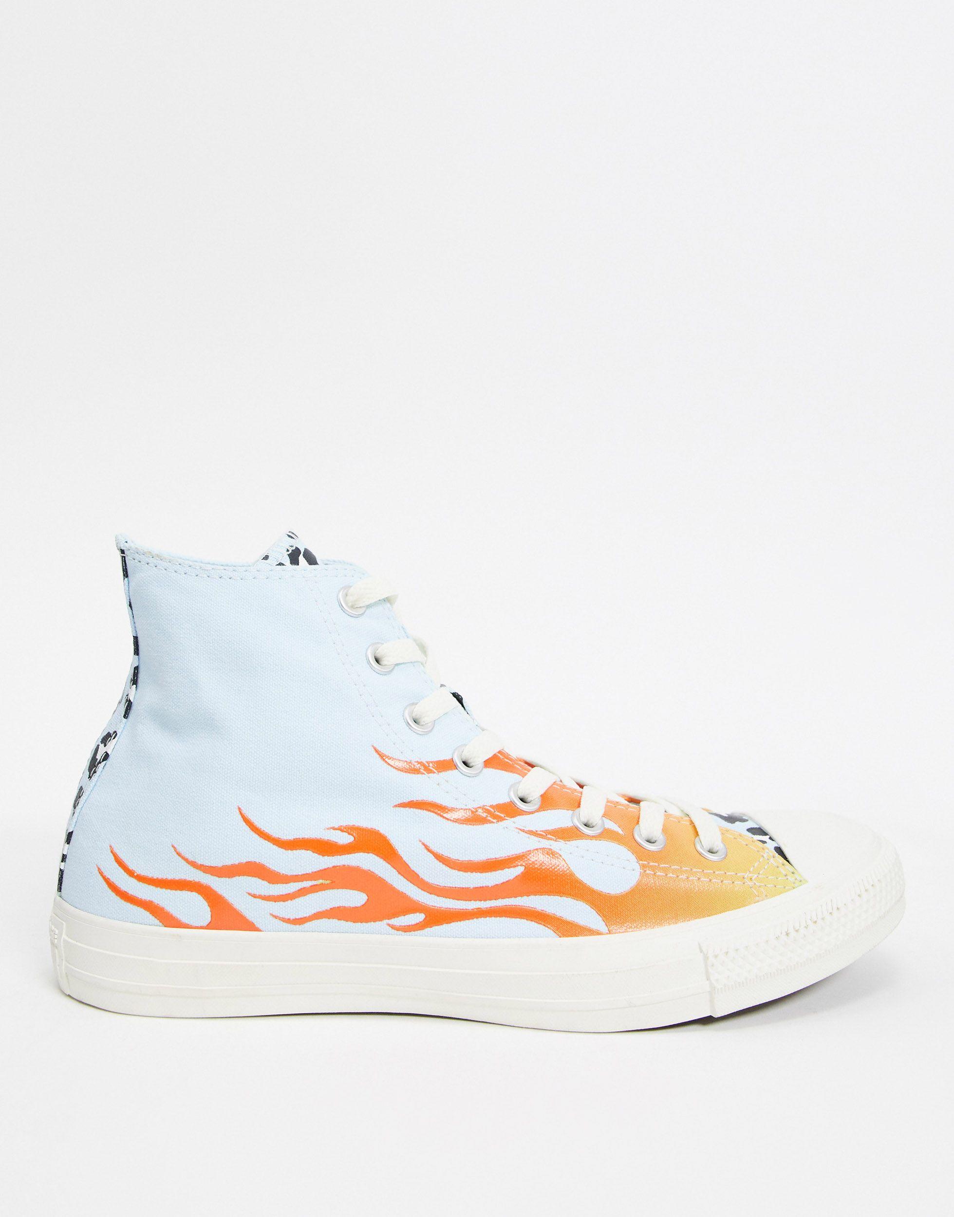 Converse Chuck Taylor All Star Archival Leopard And Flame Print Hi Trainers  in Blue for Men | Lyst