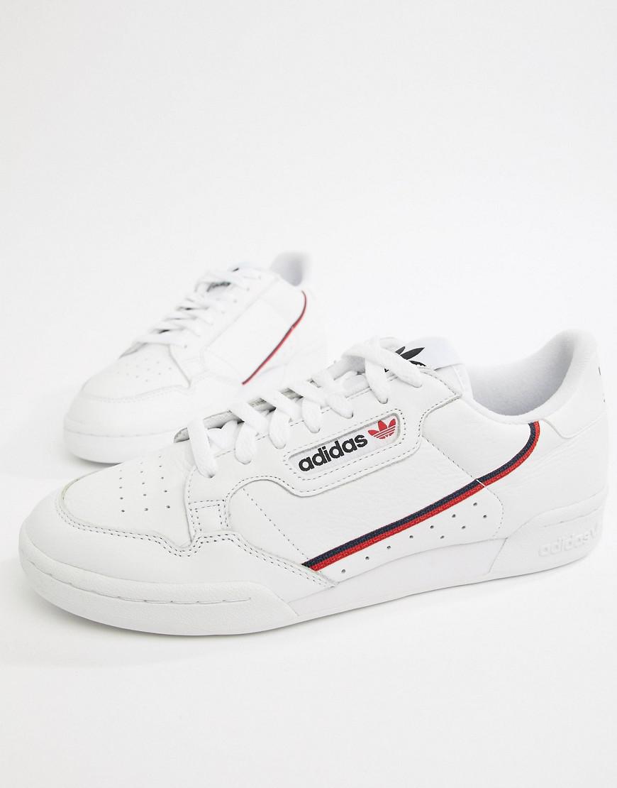 adidas originals continental 80's sneakers in off white and red