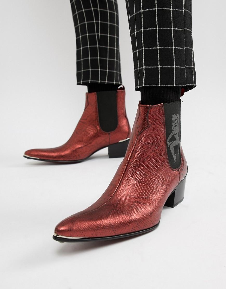 Botas estilo cubano en rojo estampado de serpiente metalizado Sylvian  Jeffery West de Cuero de color Rojo para hombre | Lyst