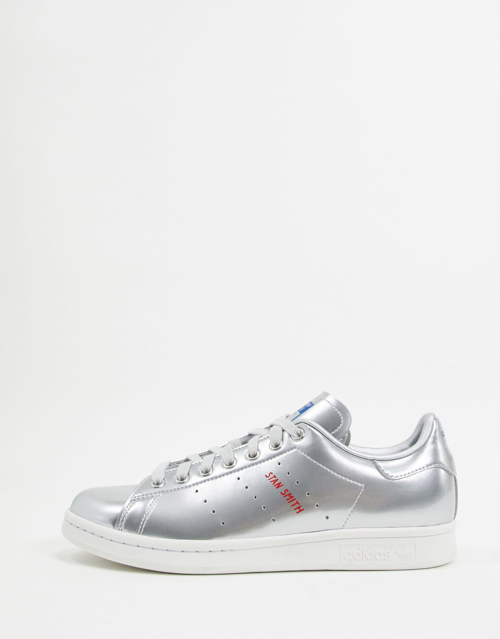 adidas Originals S Stan Smith Sneaker in Silver Metallic/Silver Metallic/  (Metallic) for Men | Lyst