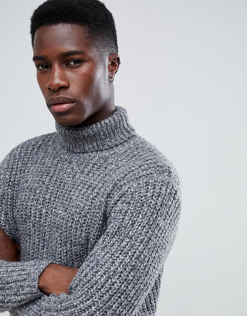 mens ribbed roll neck jumper