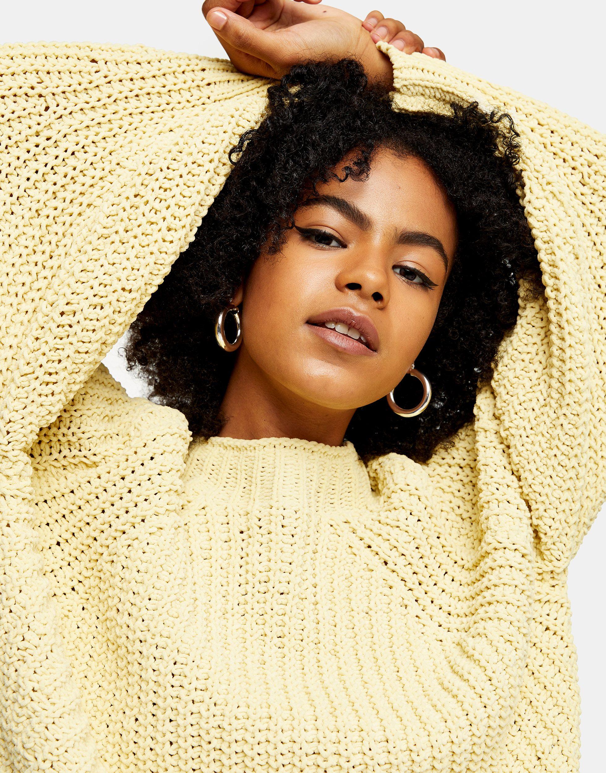 Maglione corto di ciniglia di TOPSHOP in Giallo | Lyst