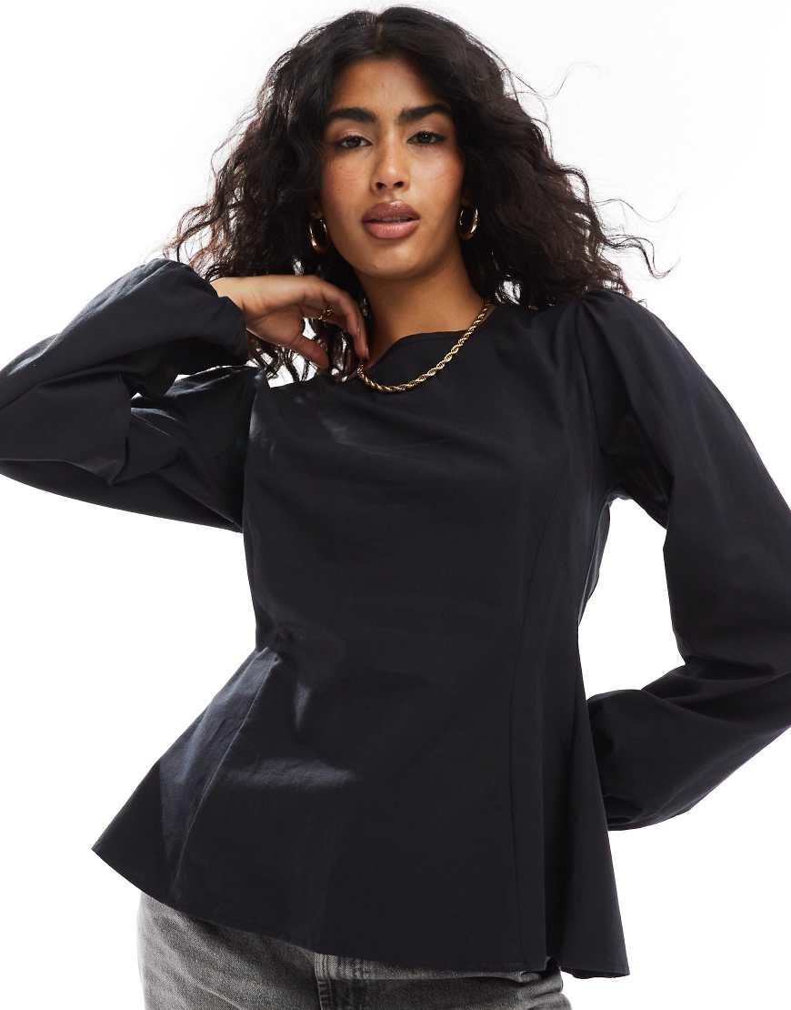 asos black blouse