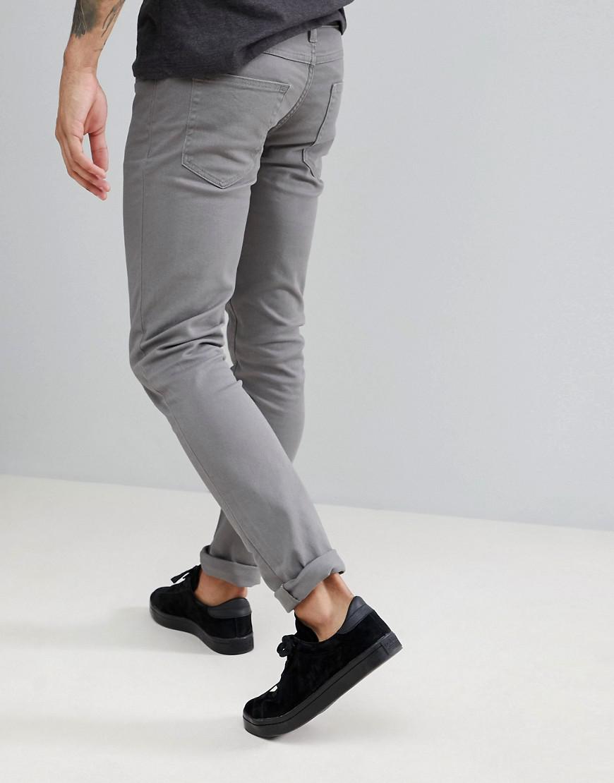 FARAH Mens Drake Super Slim Fit Jeans in MID GREY