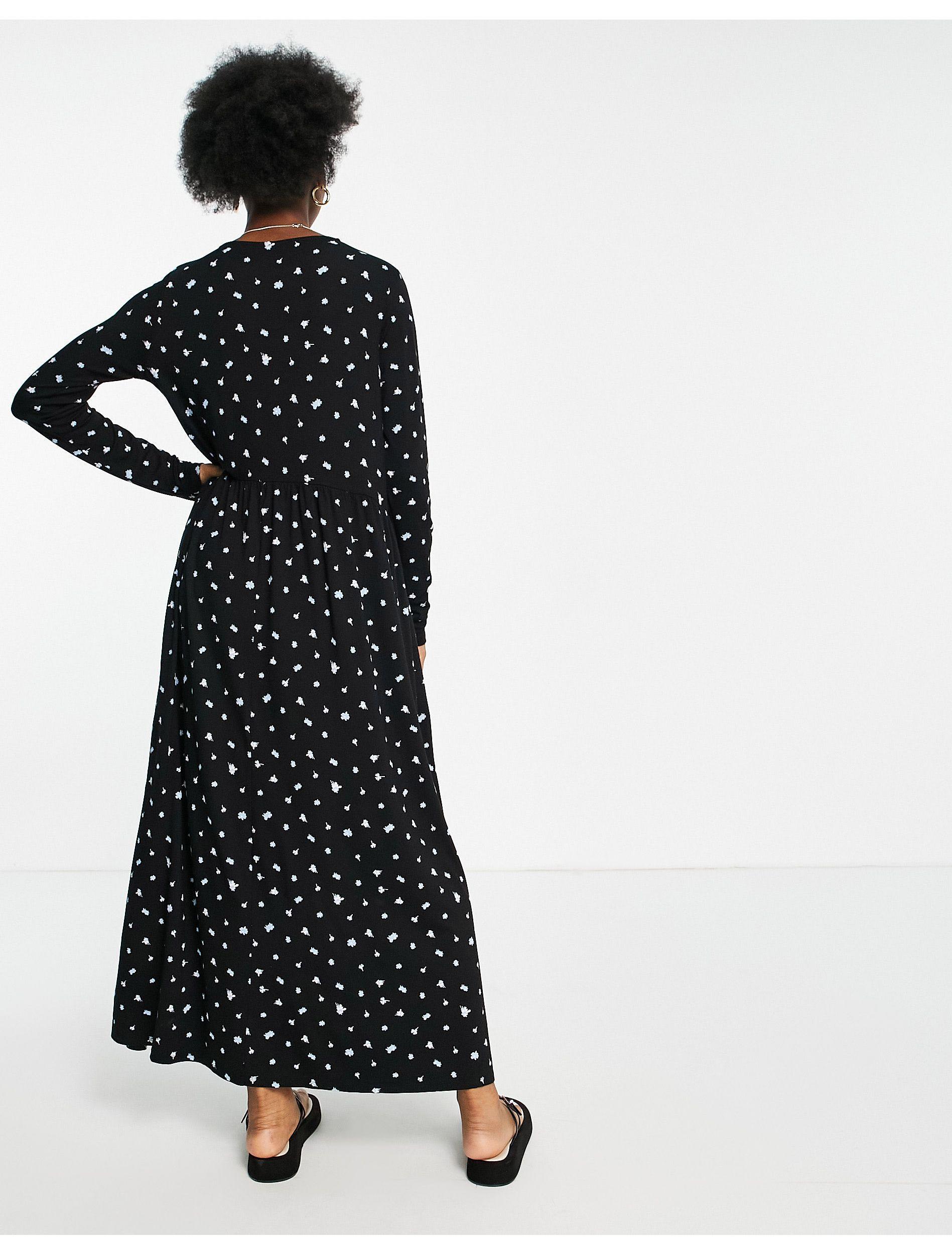 long sleeve maxi smock dress